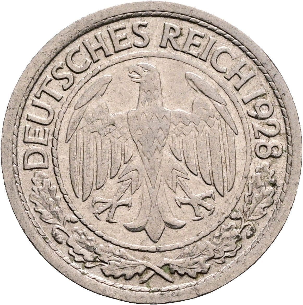 50 Reichspfennig 1928 J – Rückseite