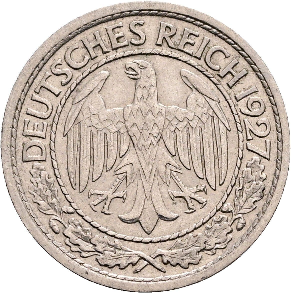 50 Reichspfennig 1927 A – Rückseite