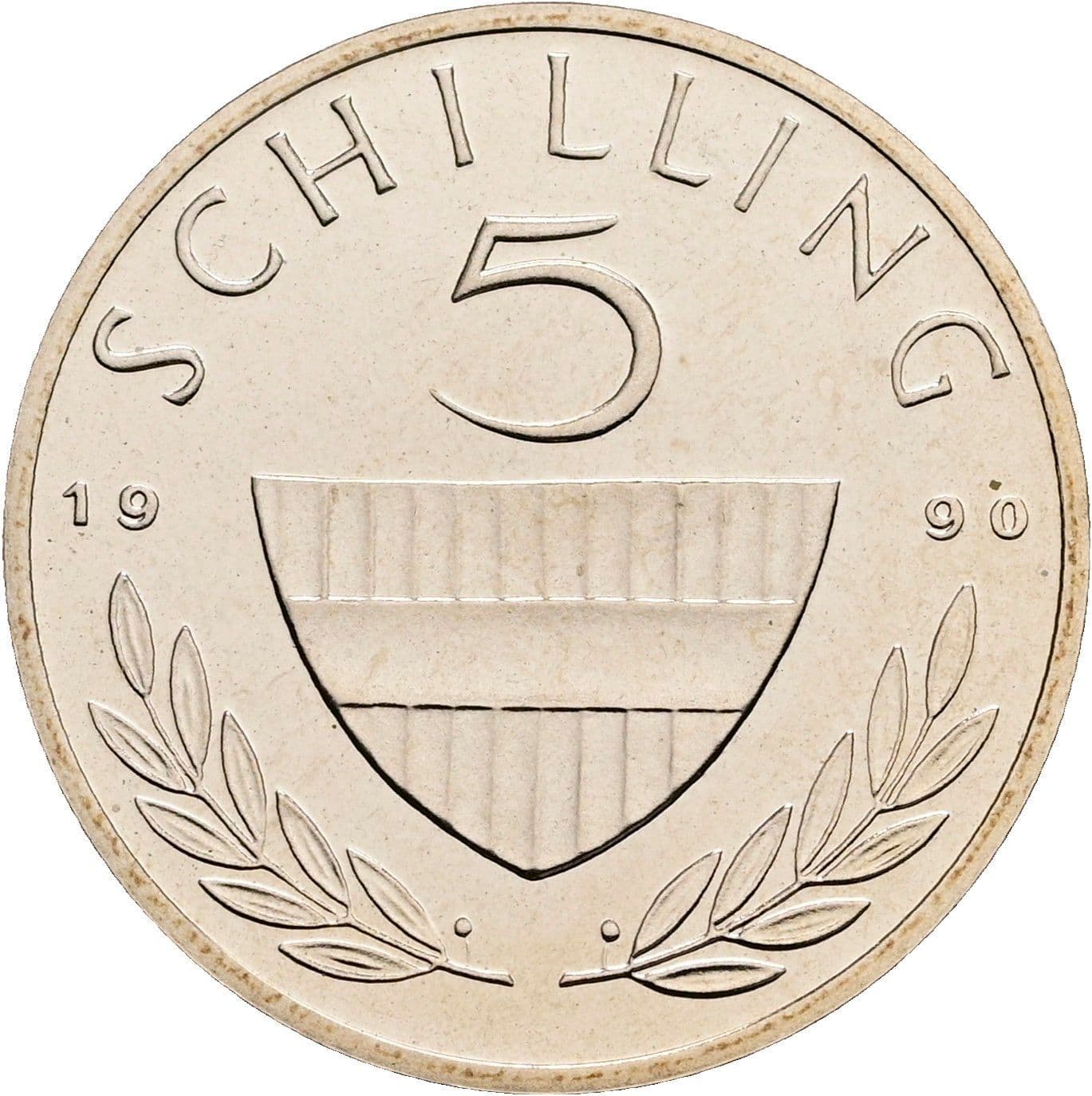 5 Schilling 1990 – Vorderseite