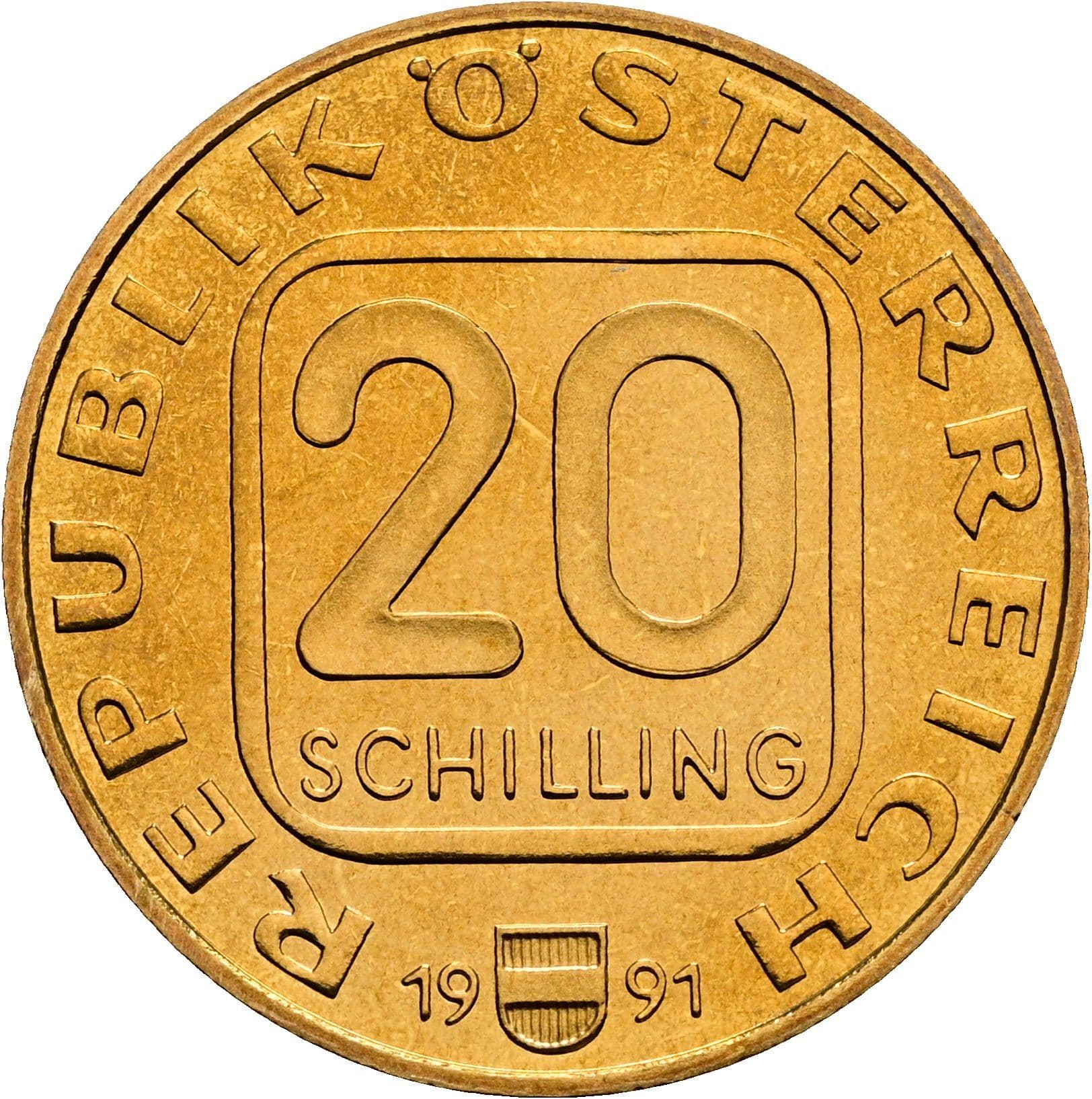 20 Schilling 1991 – Vorderseite
