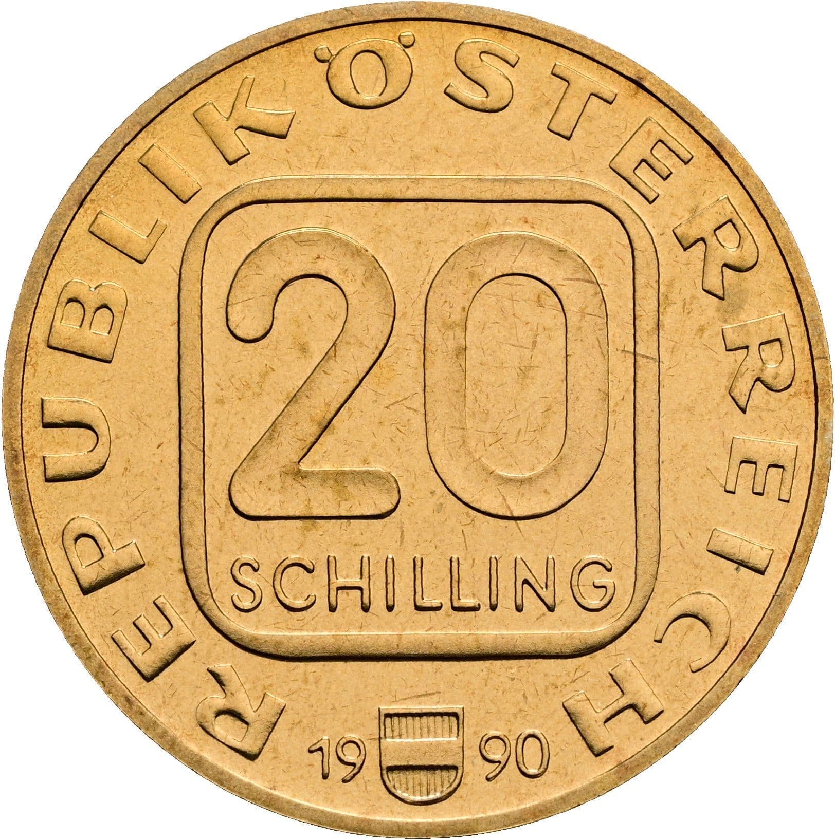 20 Schilling 1990 – Vorderseite