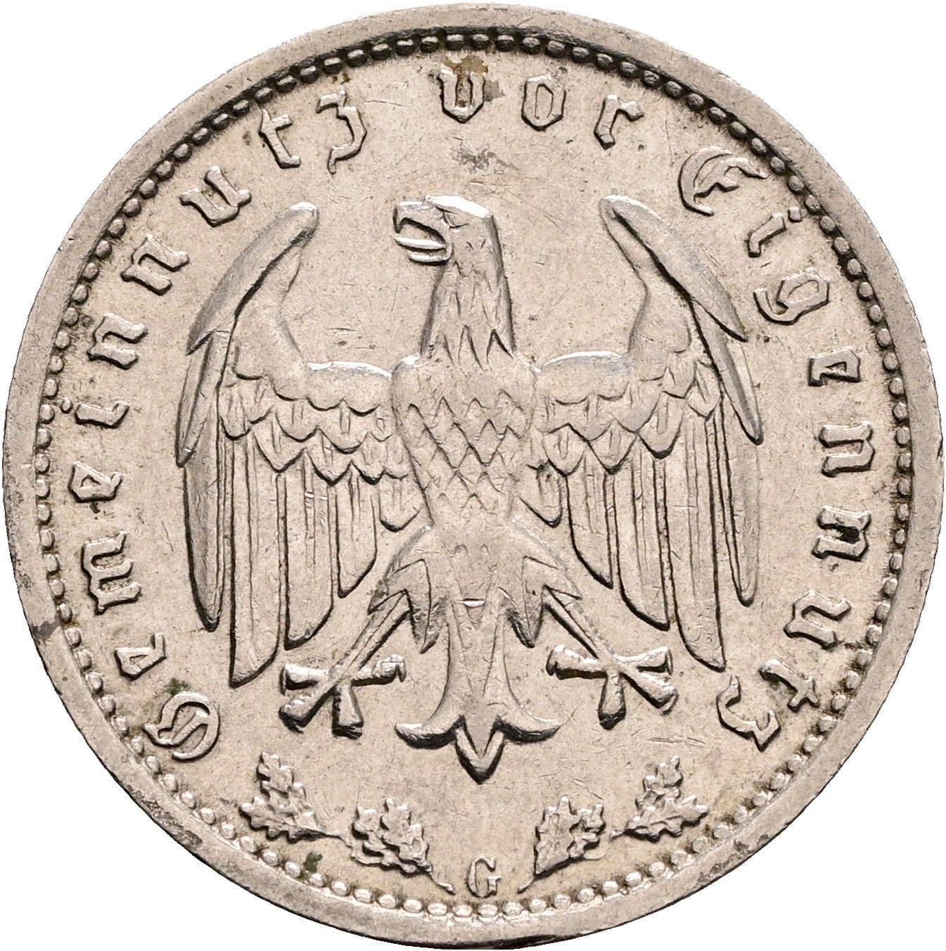 1 Reichsmark 1934 G – Rückseite