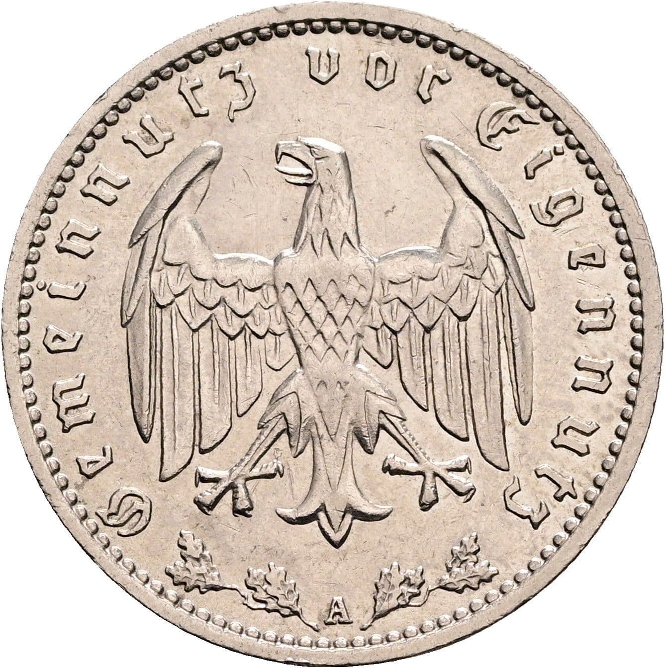 1 Reichsmark 1937 A – Rückseite