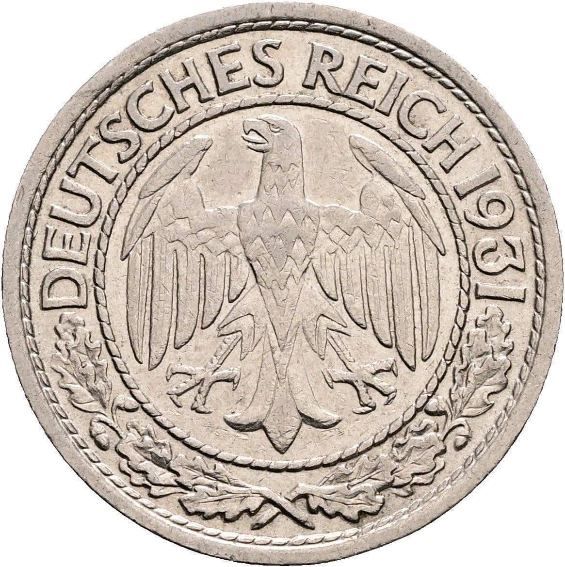 50 Reichspfennig 1931 A – Rückseite