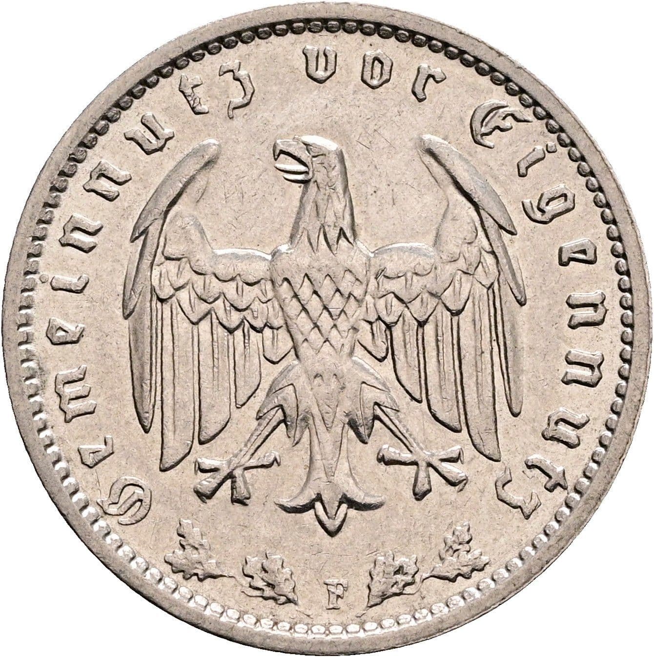 1 Reichsmark 1937 F – Rückseite