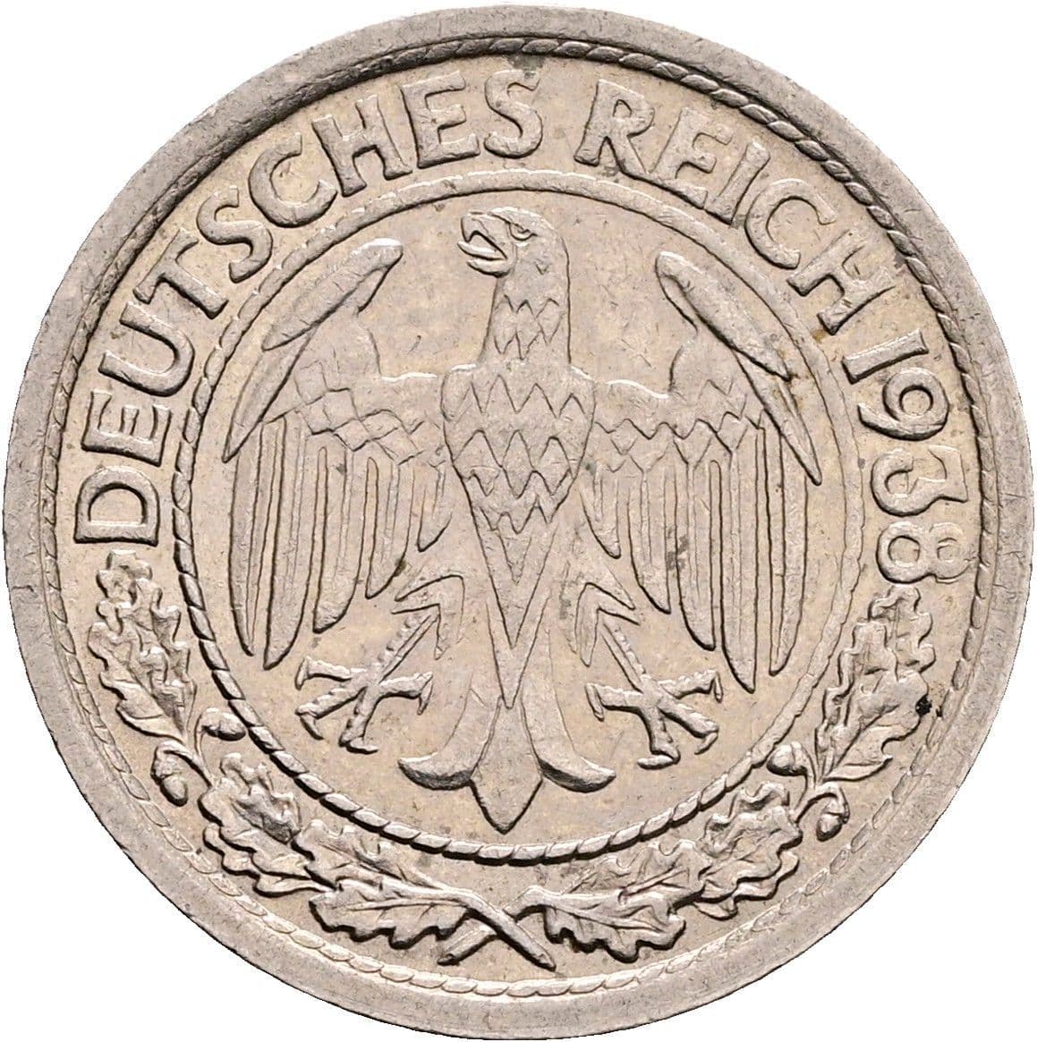 50 Reichspfennig 1938 G – Rückseite