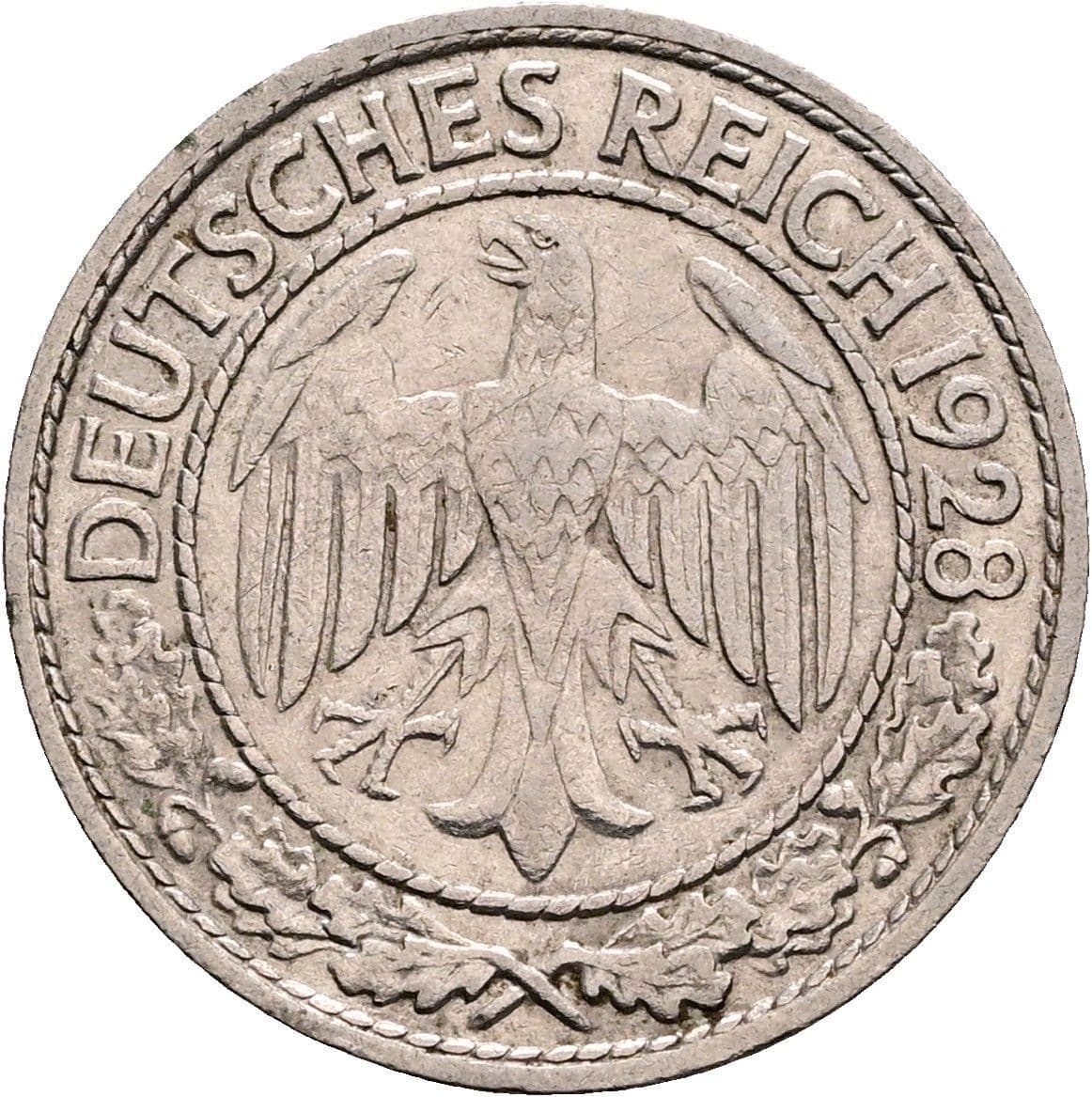 50 Reichspfennig 1928 F – Rückseite