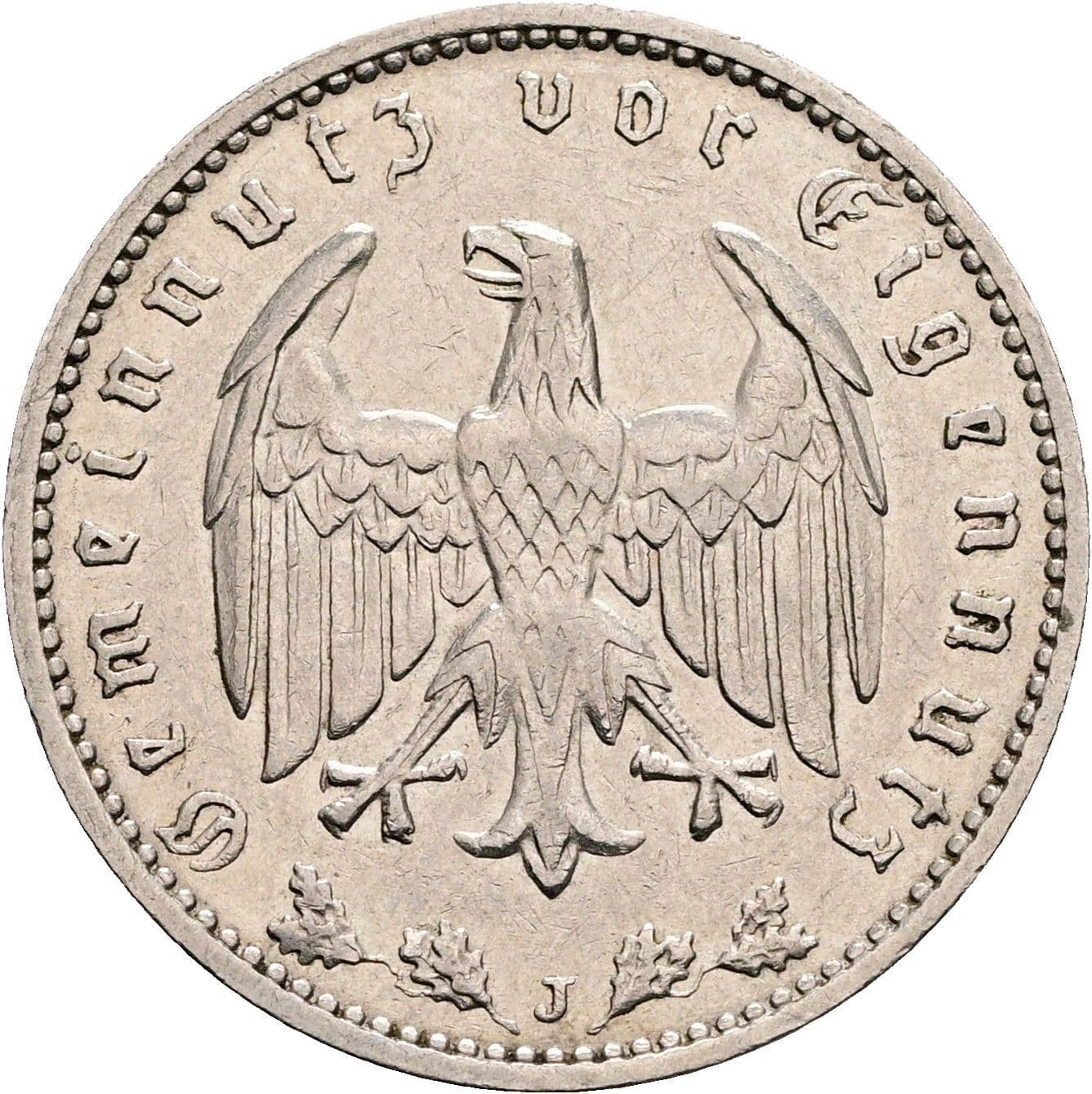 1 Reichsmark 1934 J – Rückseite