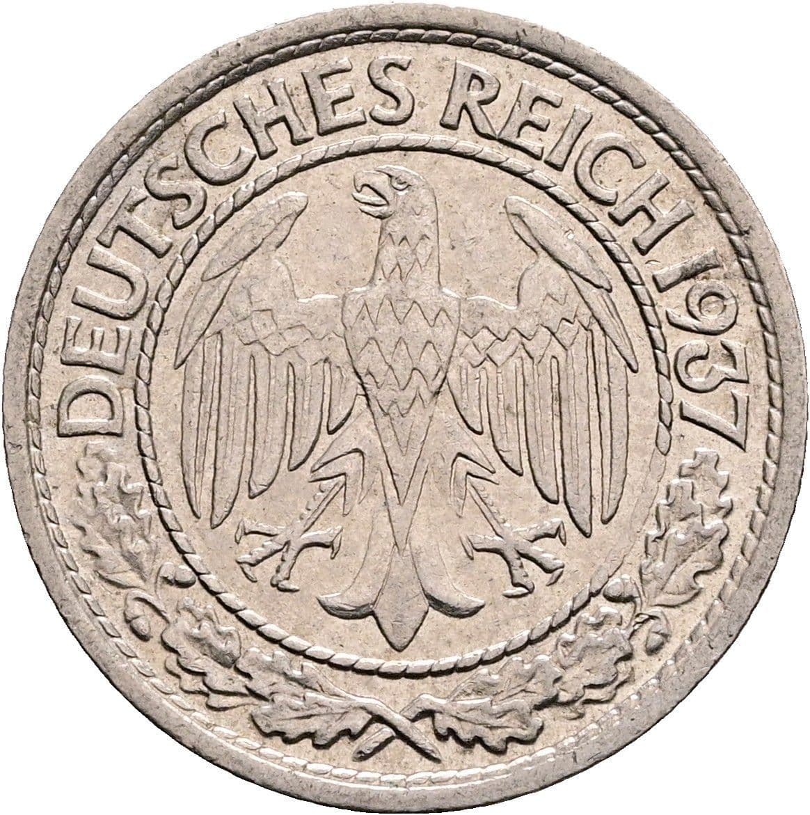 50 Reichspfennig 1937 A – Rückseite