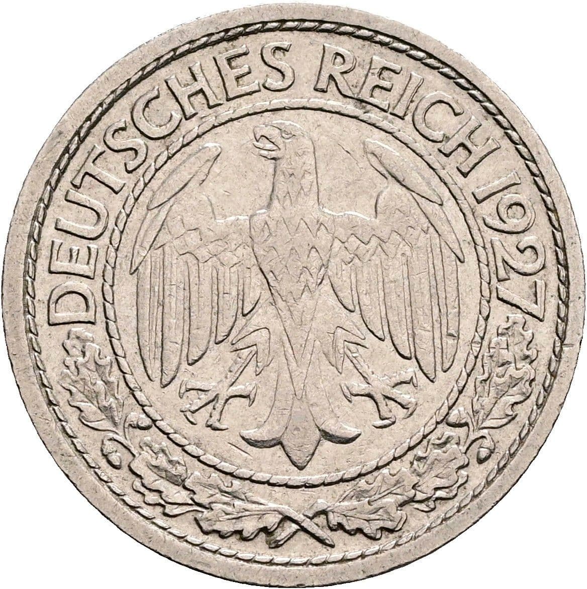 50 Reichspfennig 1927 J – Rückseite