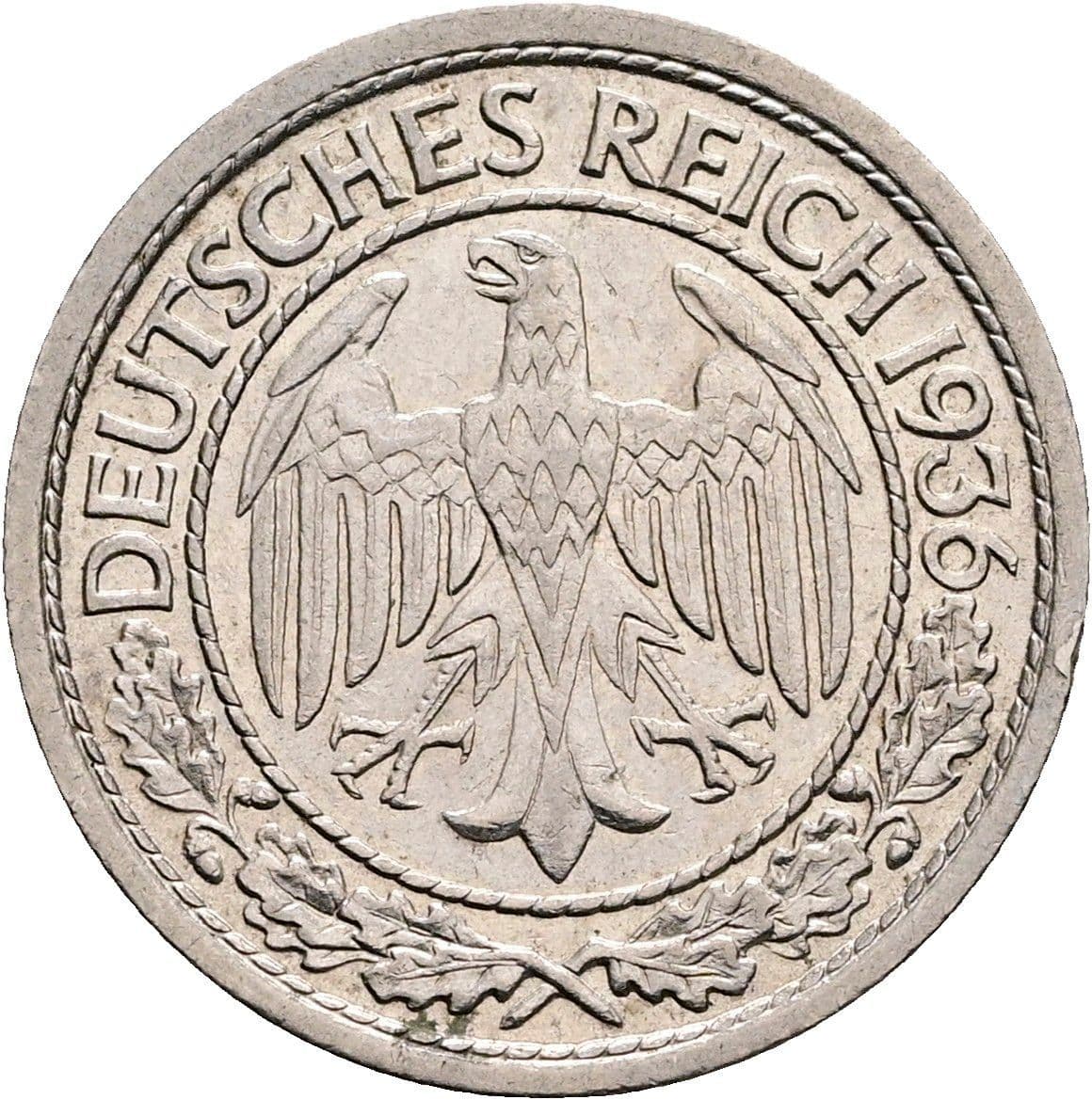 50 Reichspfennig 1936 F – Rückseite