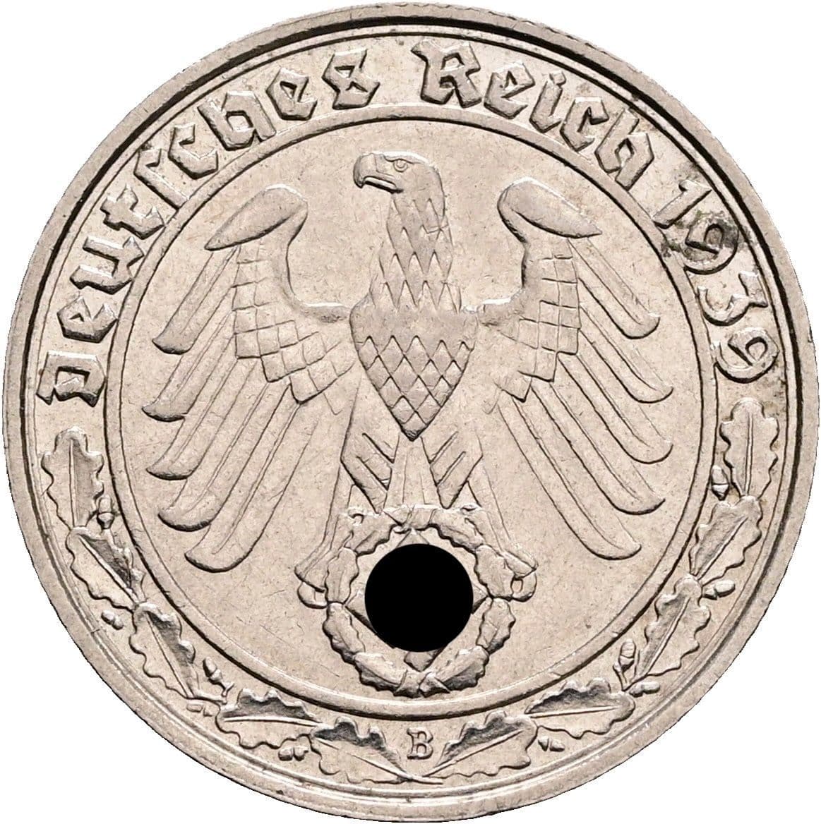 50 Reichspfennig 1939 B – Rückseite