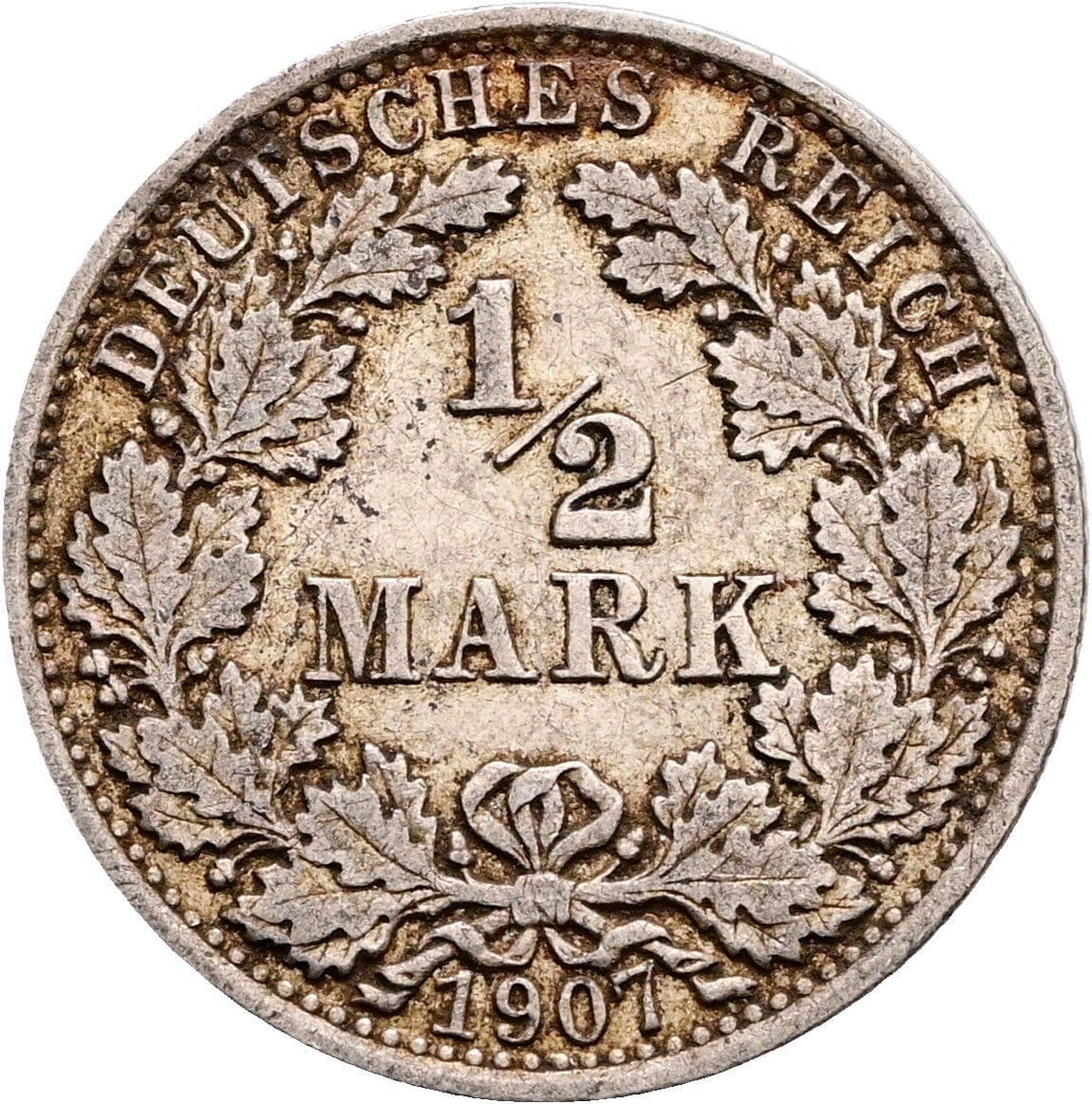 1/2 Mark 1907 A – Vorderseite