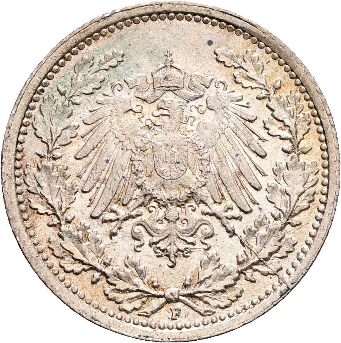 1/2 Mark 1918 F – Rückseite