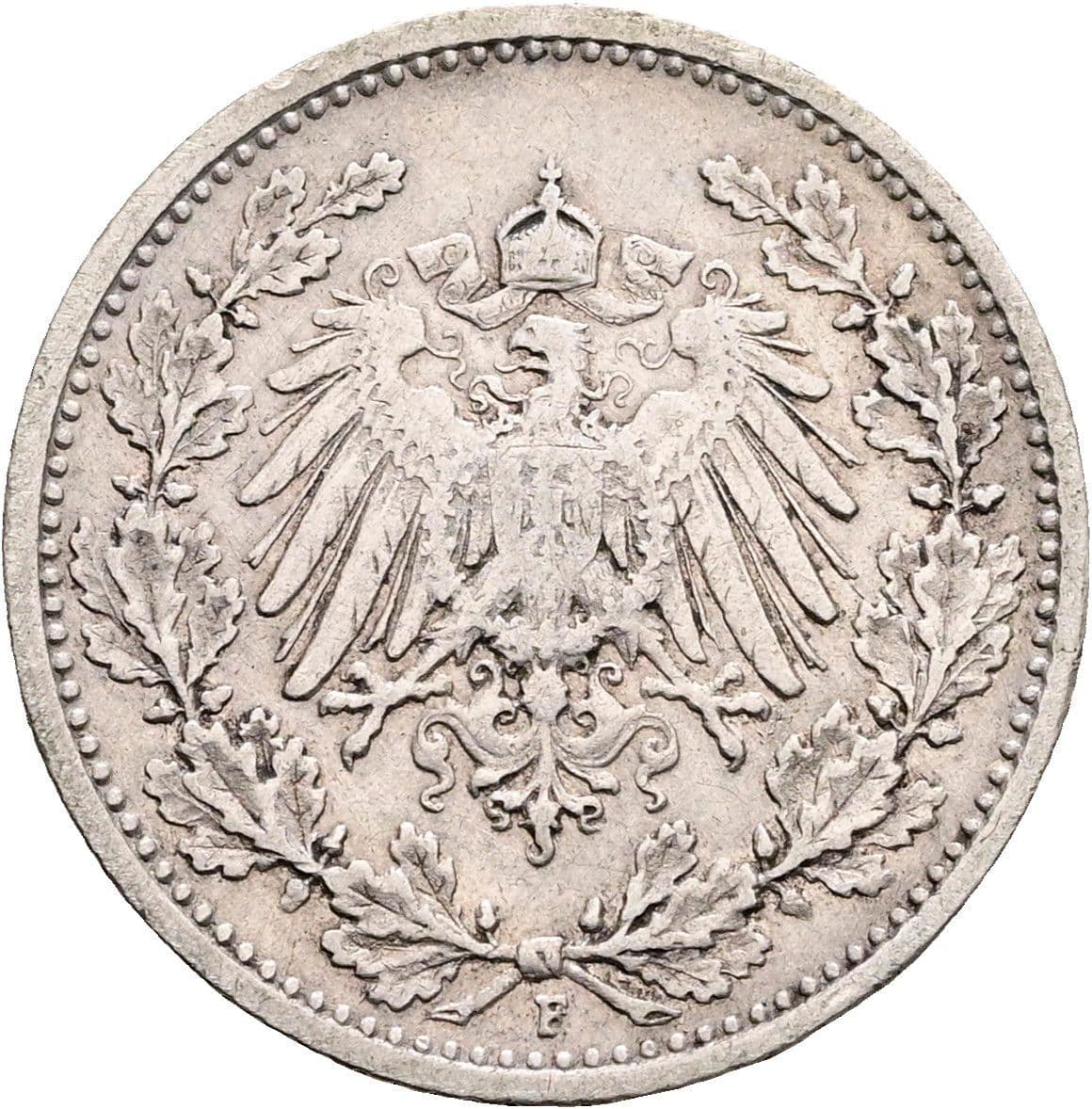 1/2 Mark 1905 F – Rückseite