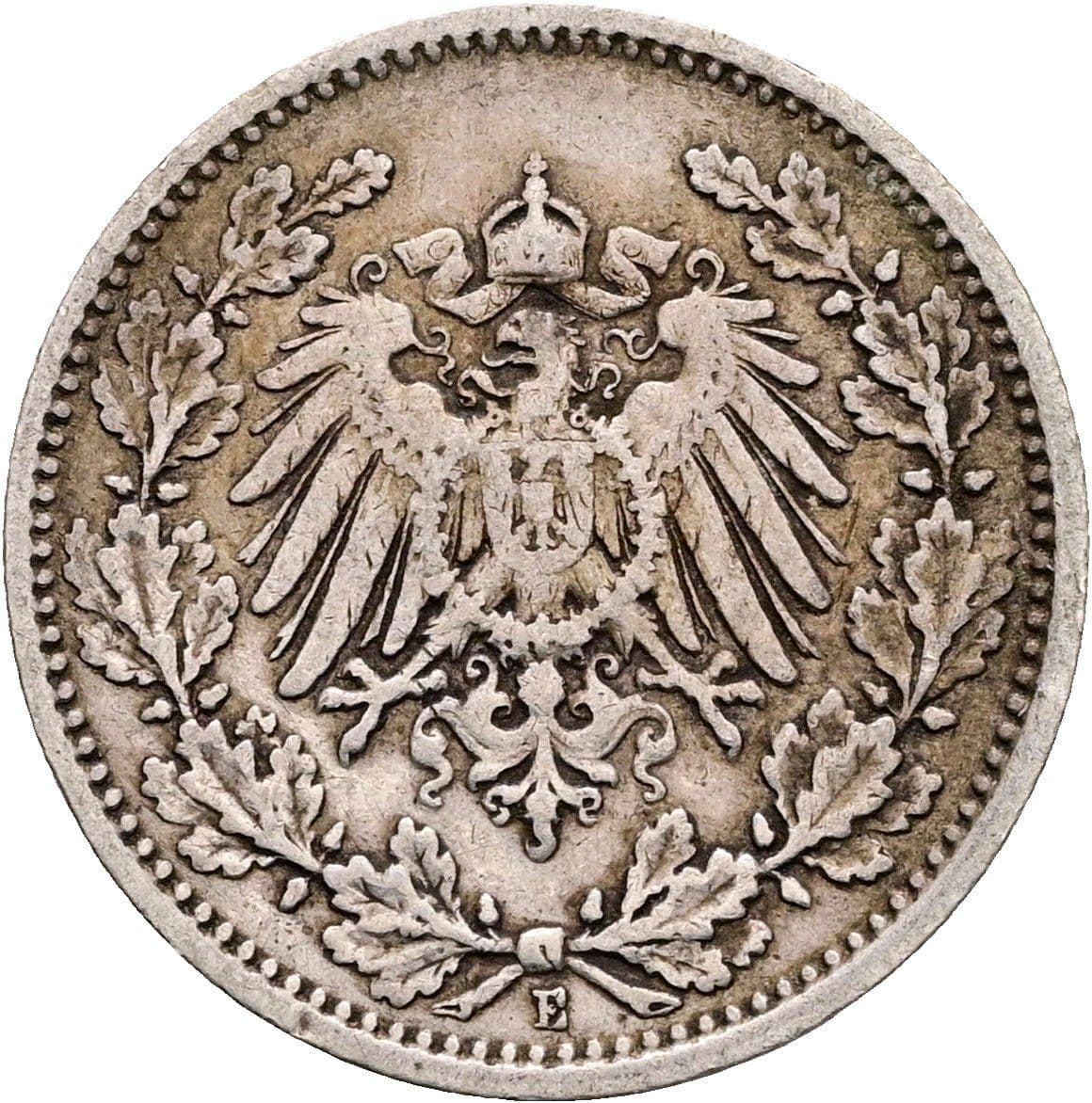 1/2 Mark 1905 E – Rückseite
