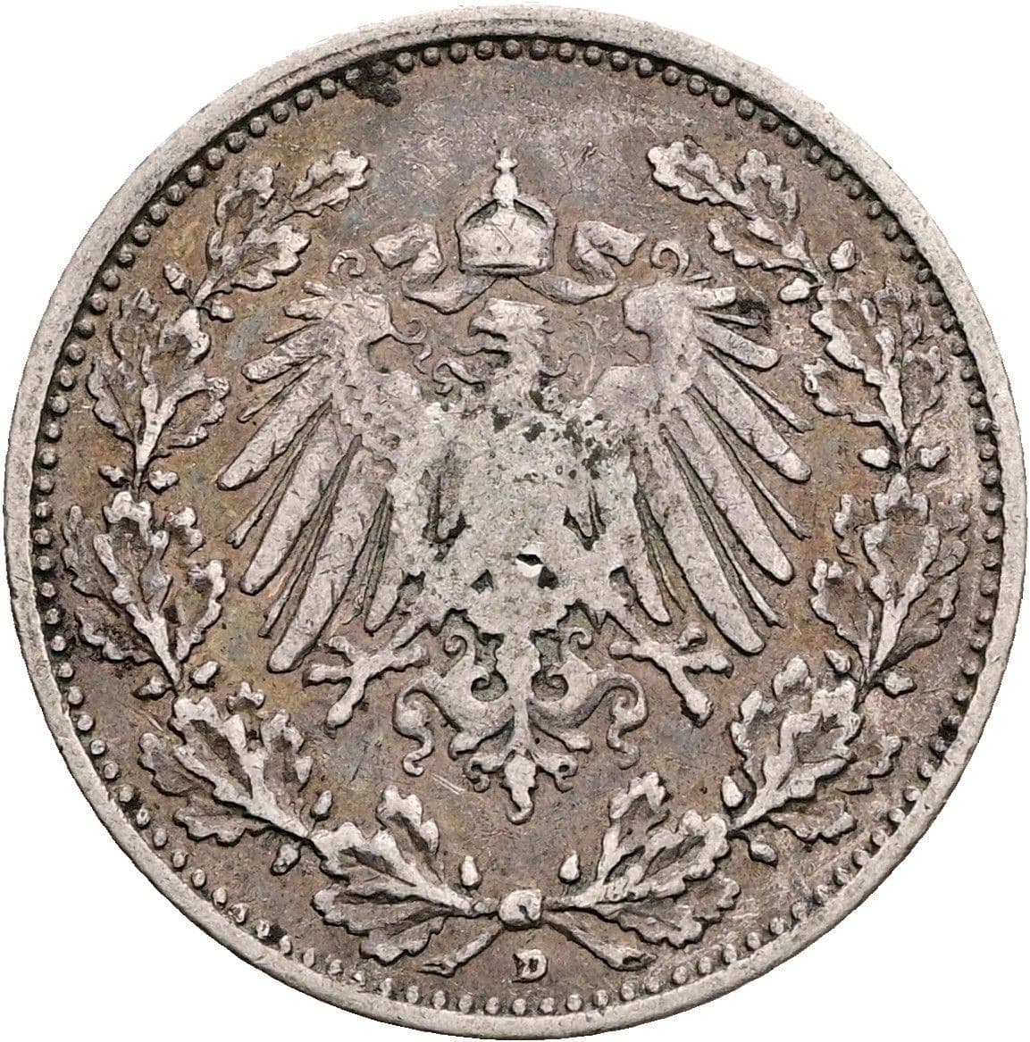 1/2 Mark 1906 D – Rückseite