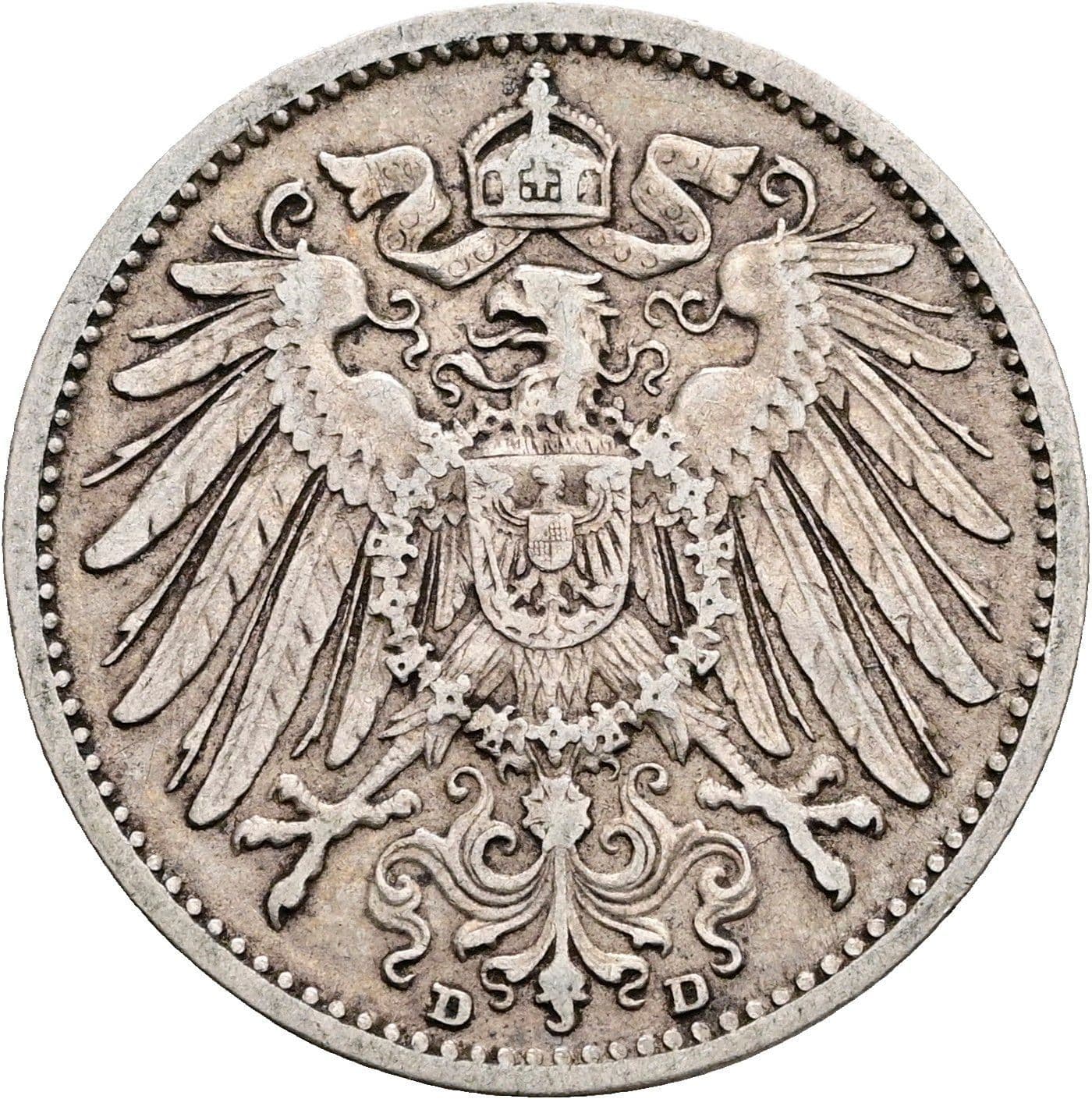 1 Mark 1905 D – Rückseite