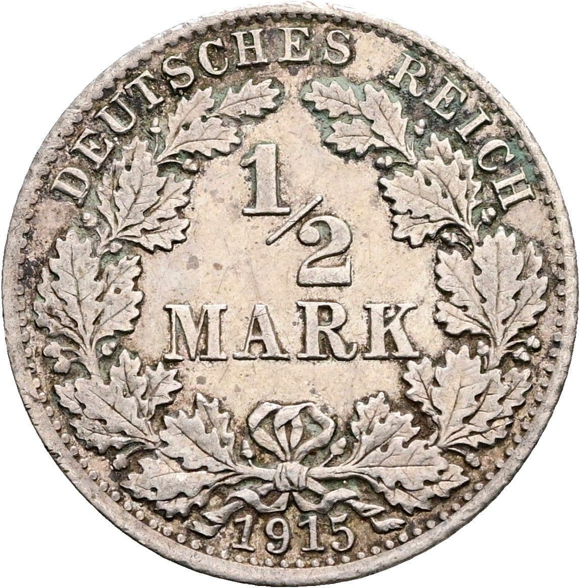 1/2 Mark 1915 D – Vorderseite