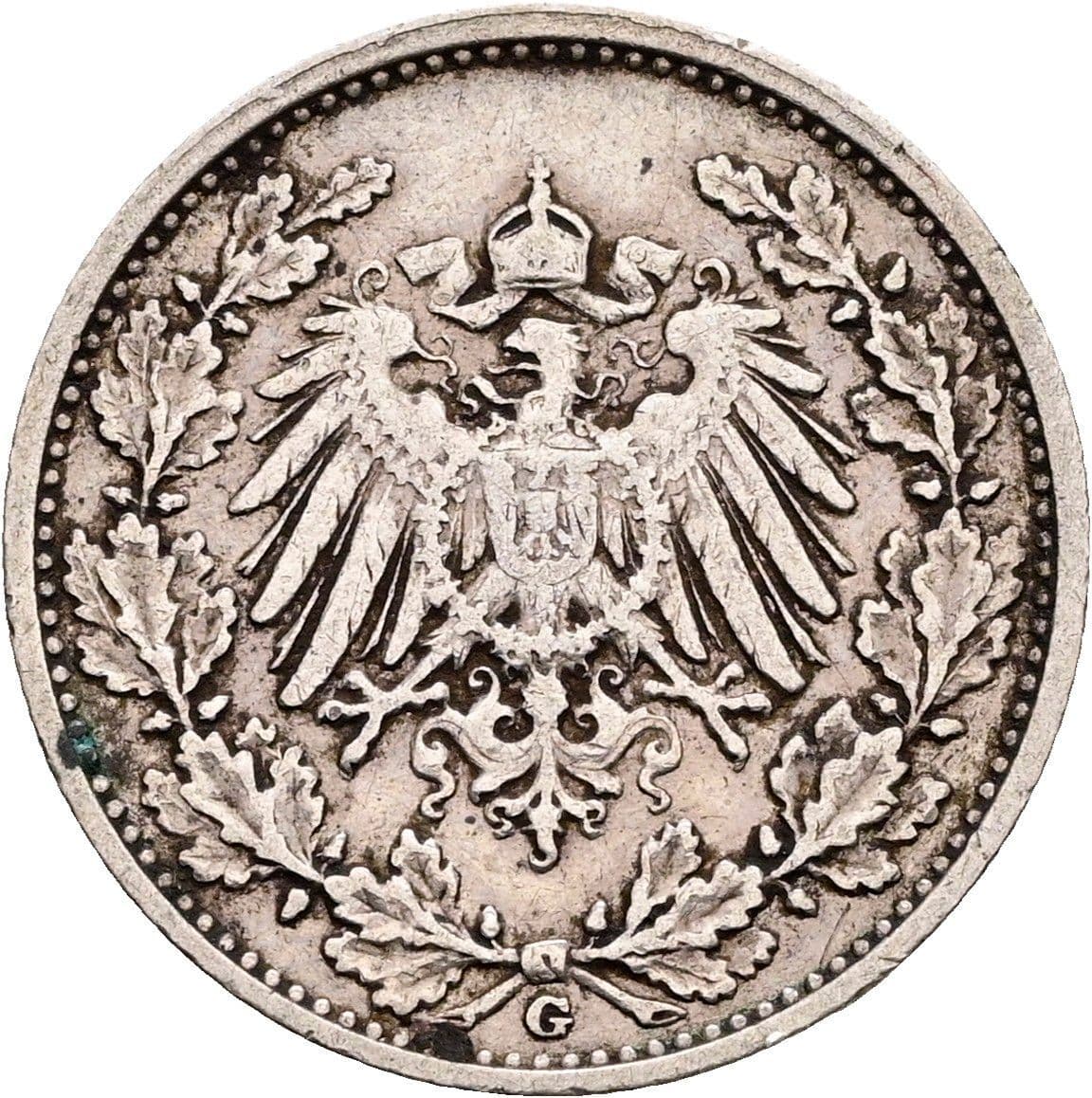 1/2 Mark 1909 G – Rückseite