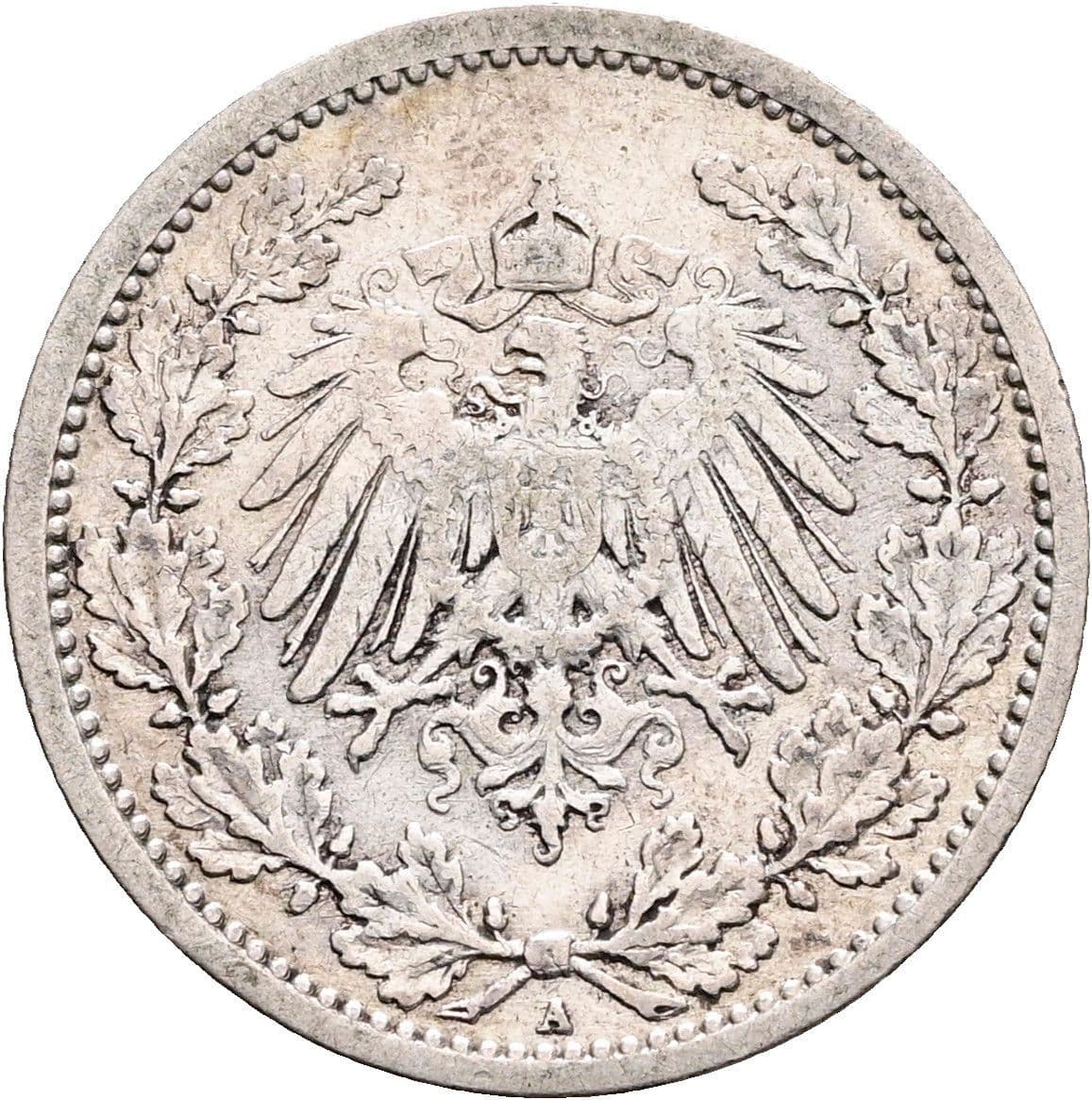 1/2 Mark 1908 A – Rückseite