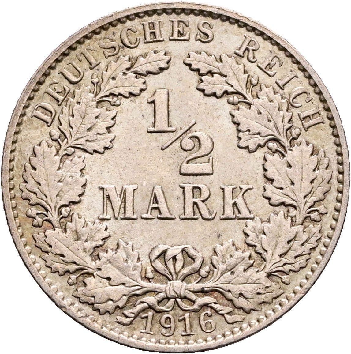 1/2 Mark 1916 E – Vorderseite