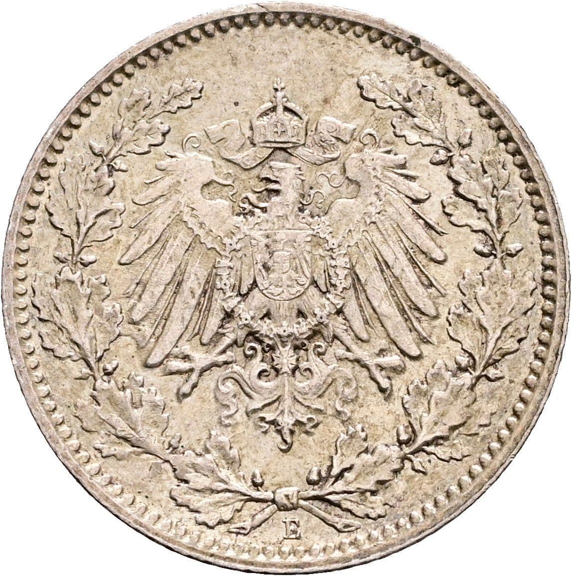 1/2 Mark 1916 E – Rückseite