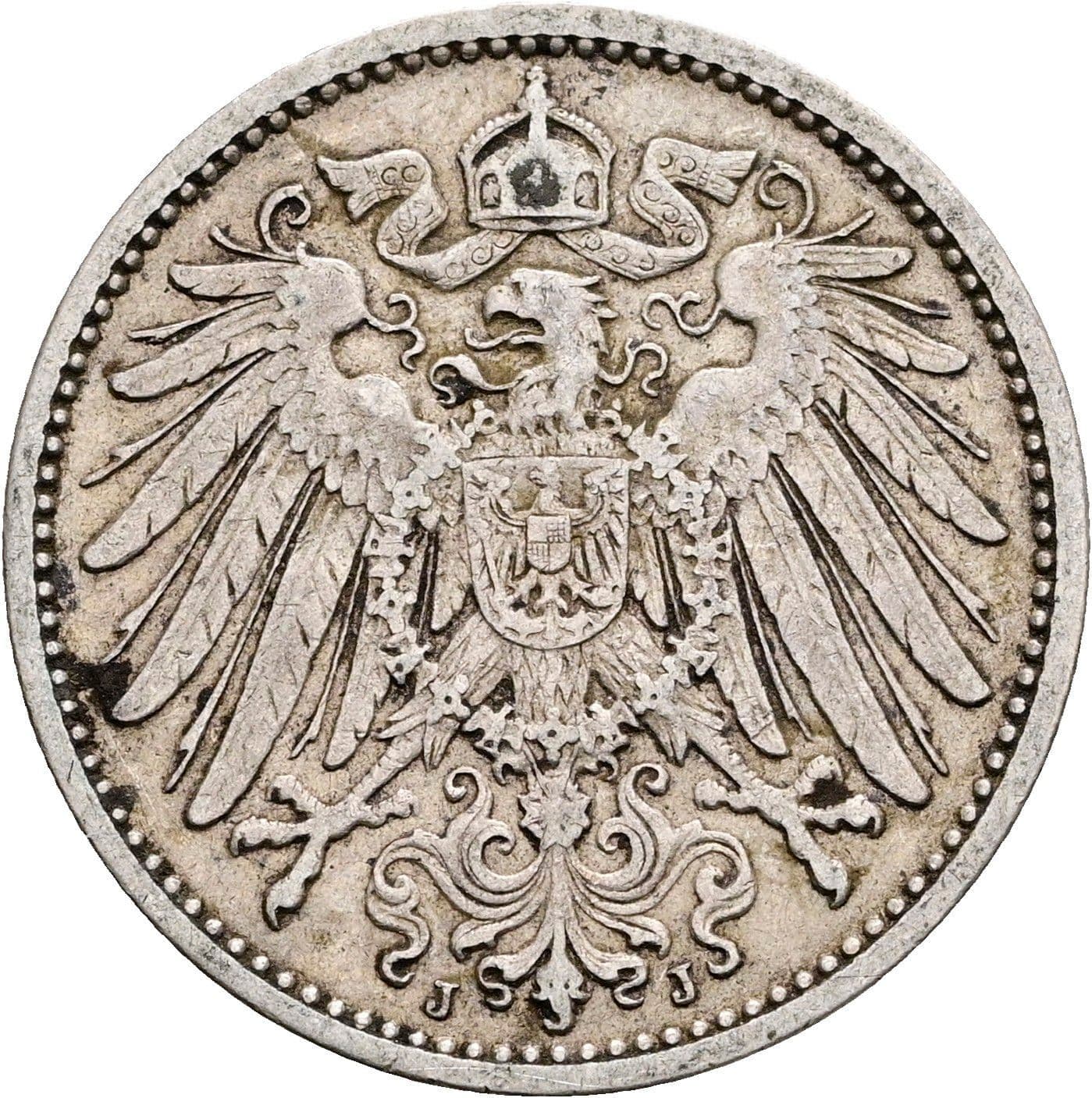 1 Mark 1907 J – Rückseite