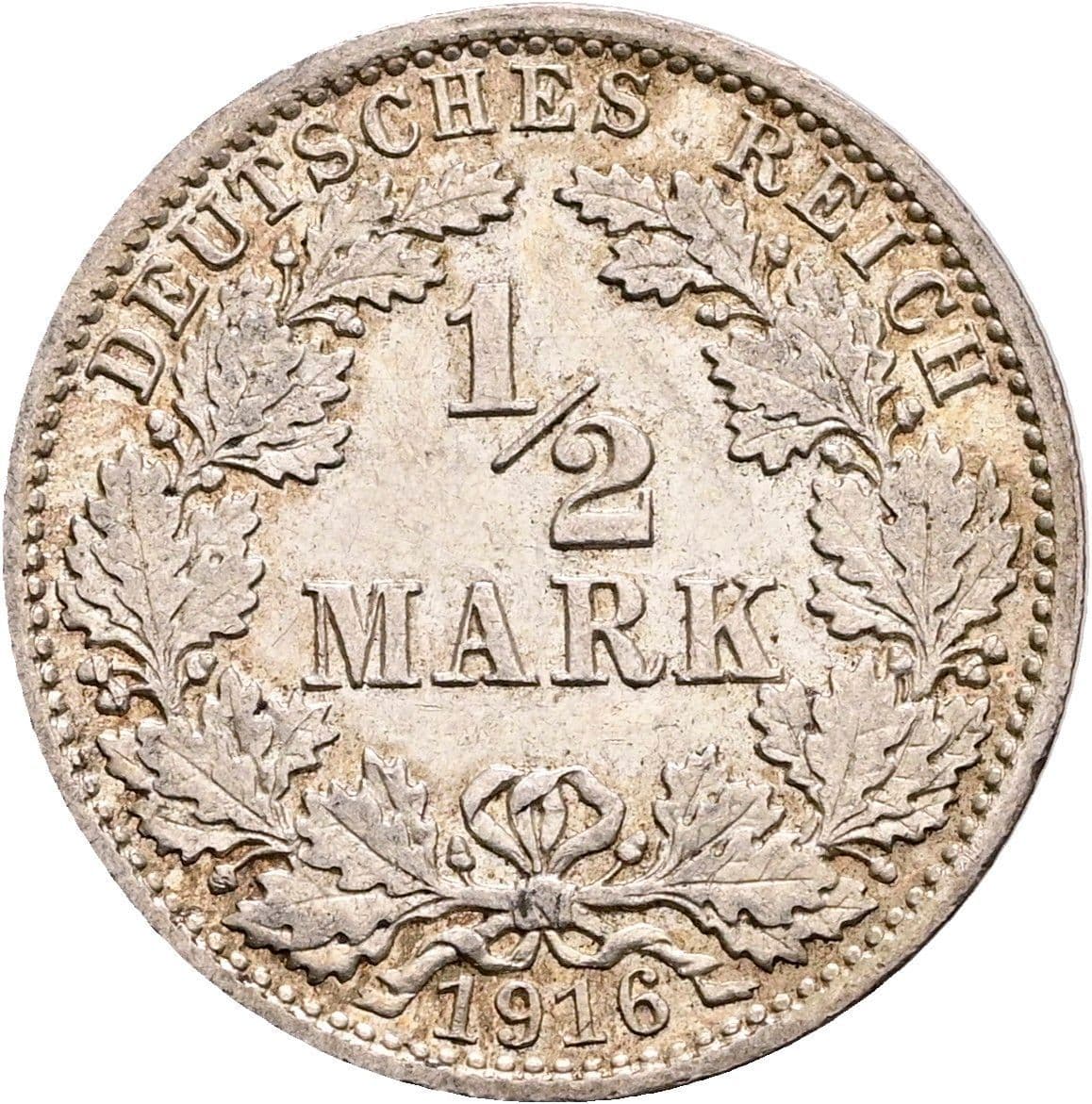1/2 Mark 1916 A – Vorderseite