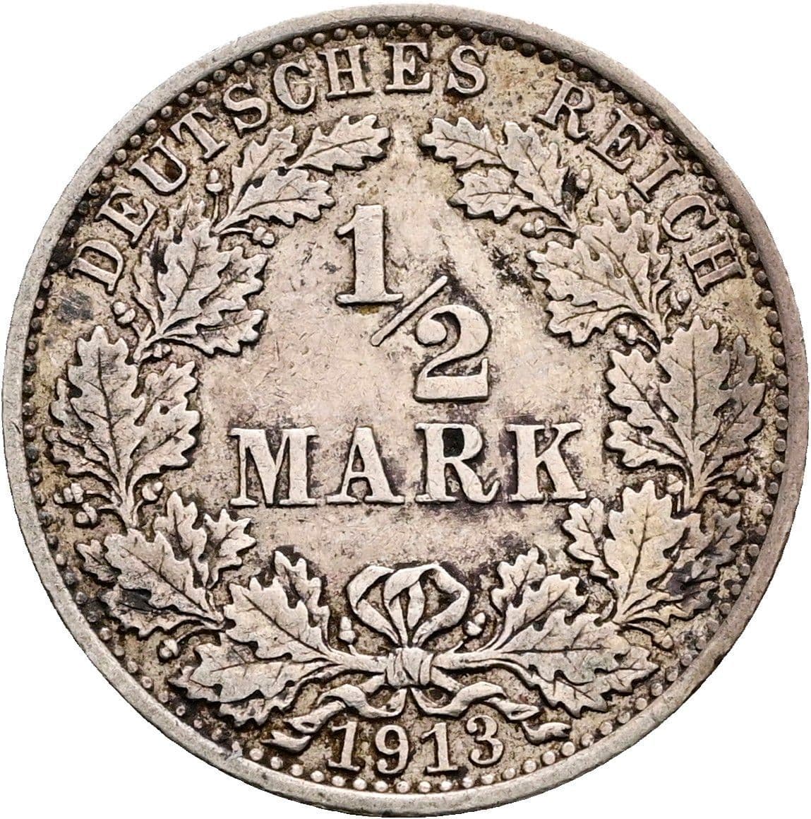 1/2 Mark 1913 A – Vorderseite
