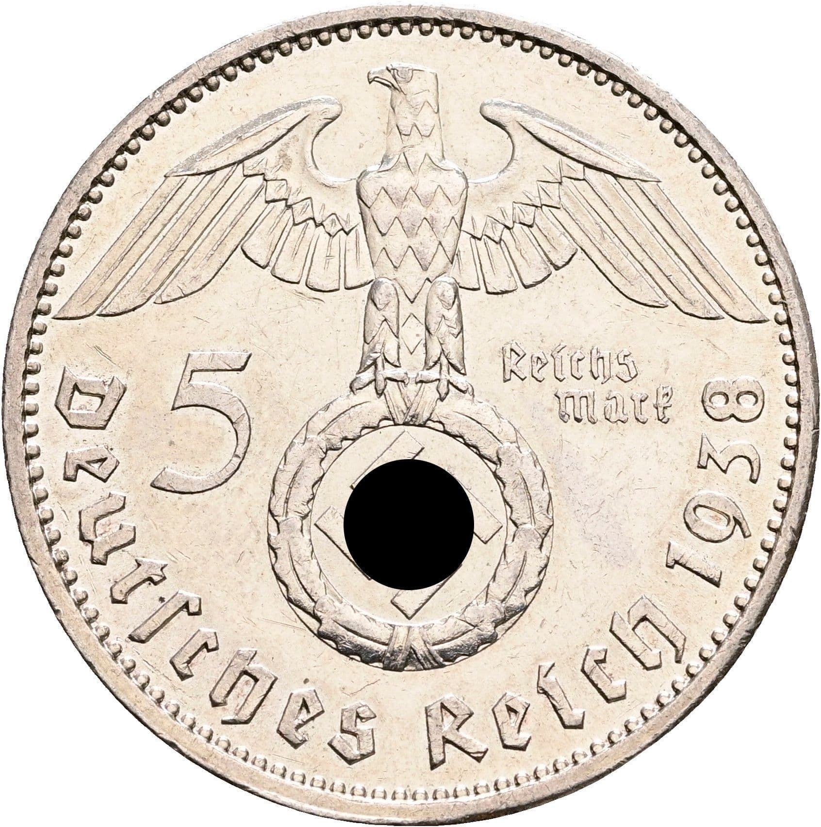 5 Reichsmark 1938 A – Rückseite