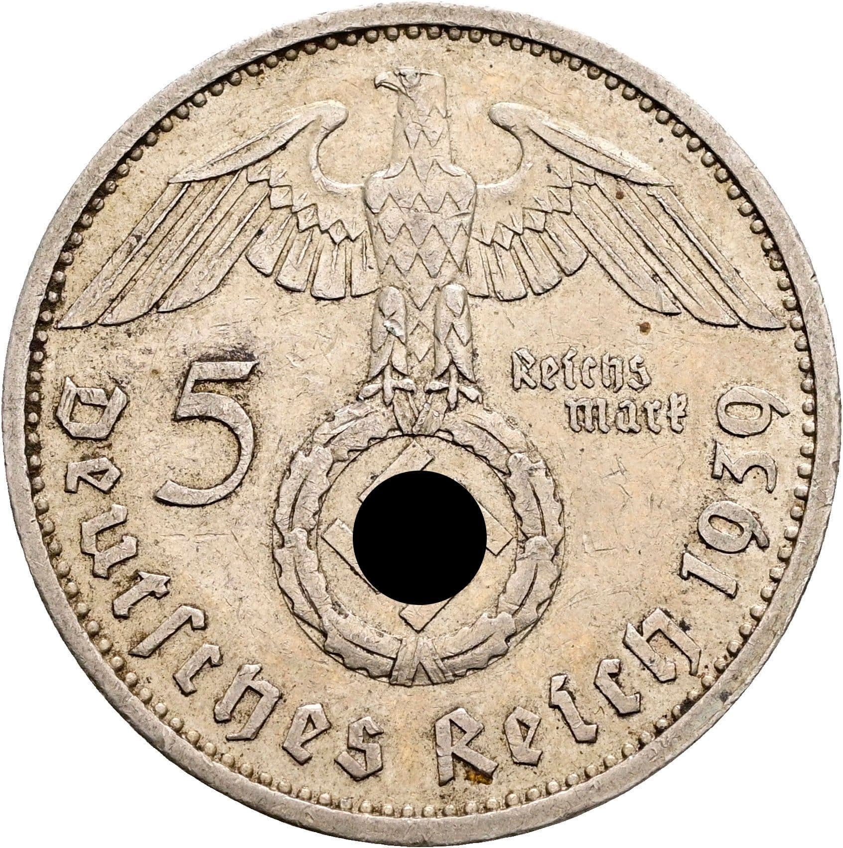 5 Reichsmark 1939 A – Rückseite