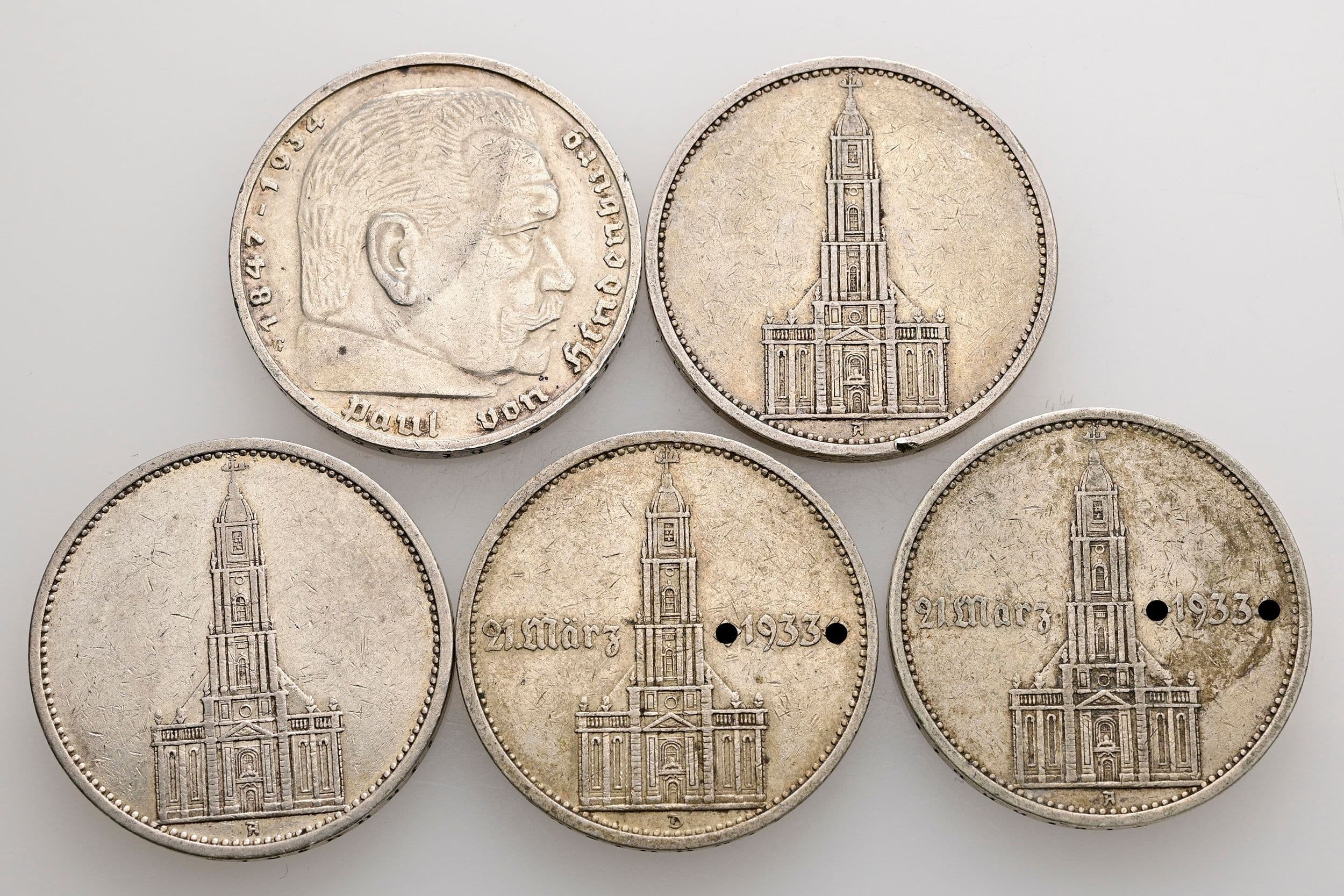 Lot 5 Stück 5 Reichsmark – Vorderseite