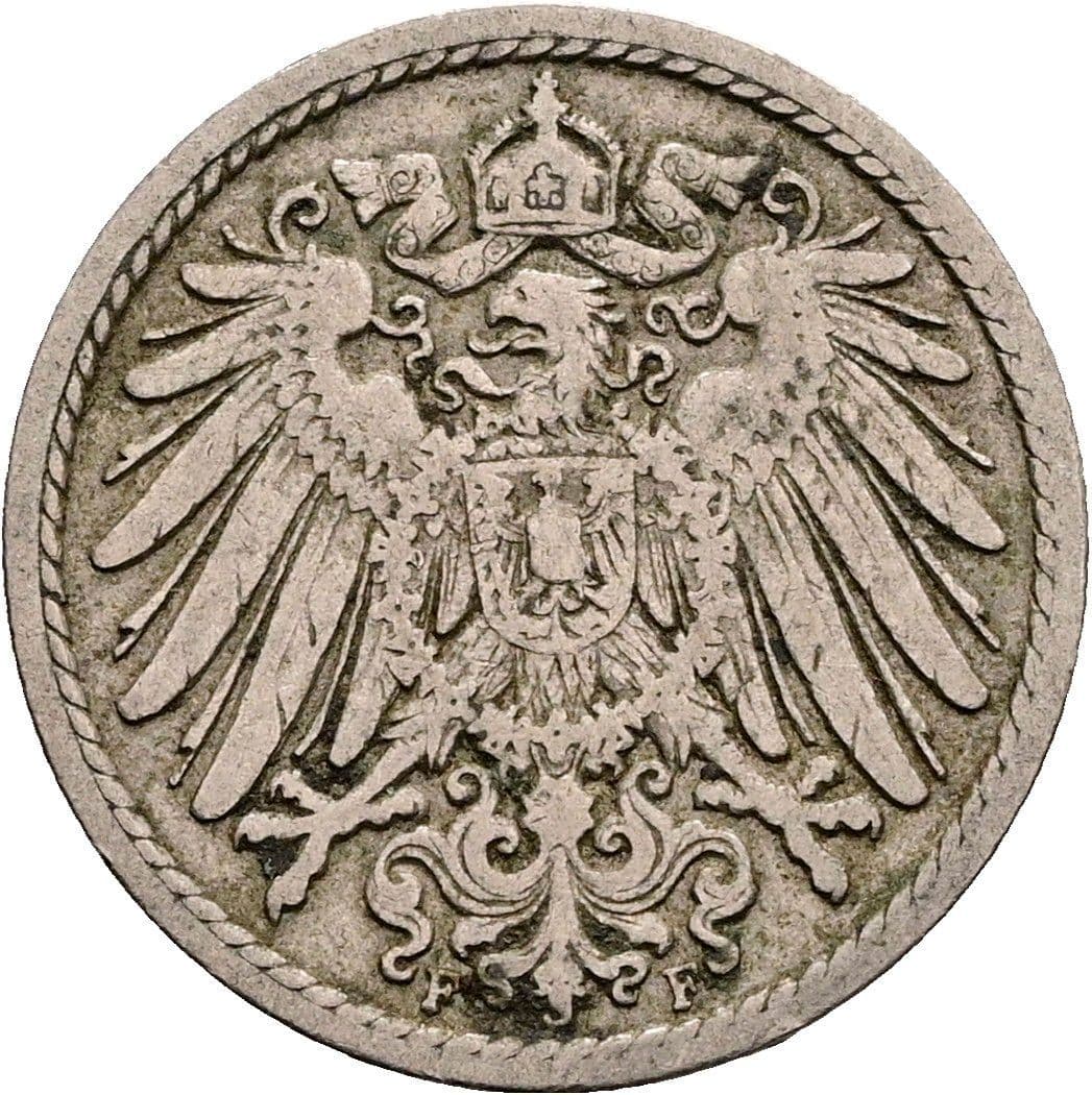 5 Pfennig 1895 F – Rückseite