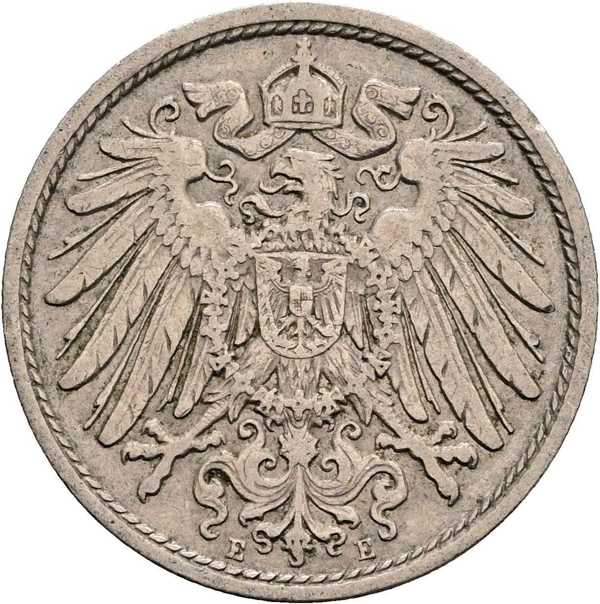 10 Pfennig 1908 E – Rückseite