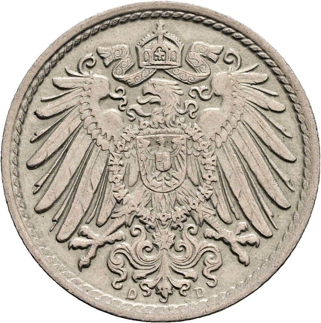 5 Pfennig 1915 D – Rückseite