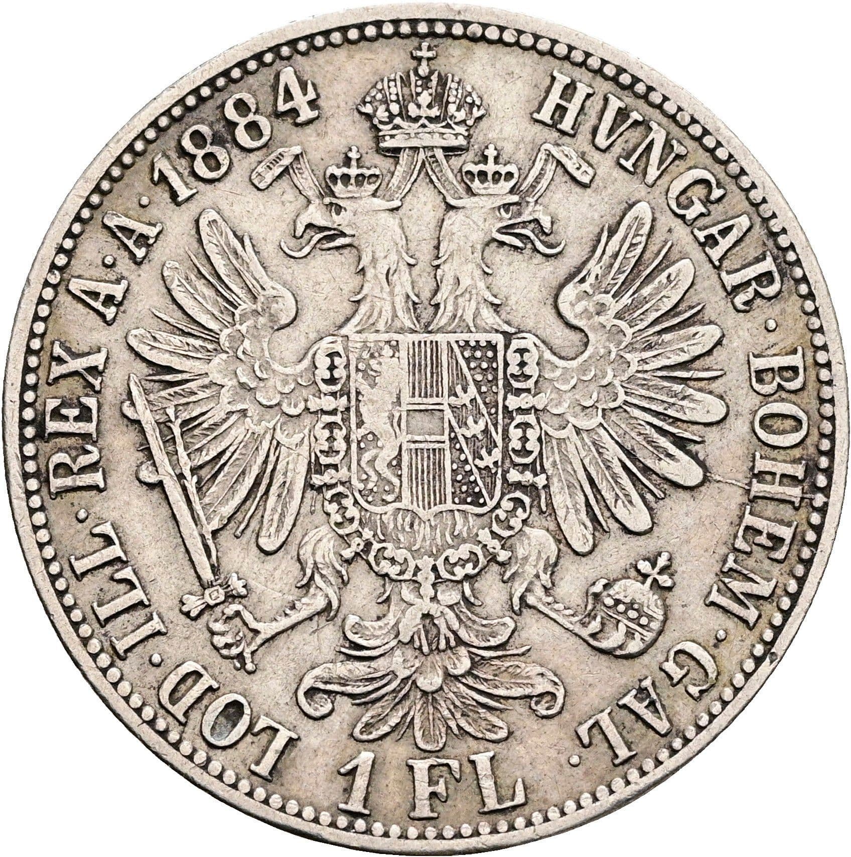 1 Gulden Franz Joseph I. 1848-1916 1884 – Rückseite