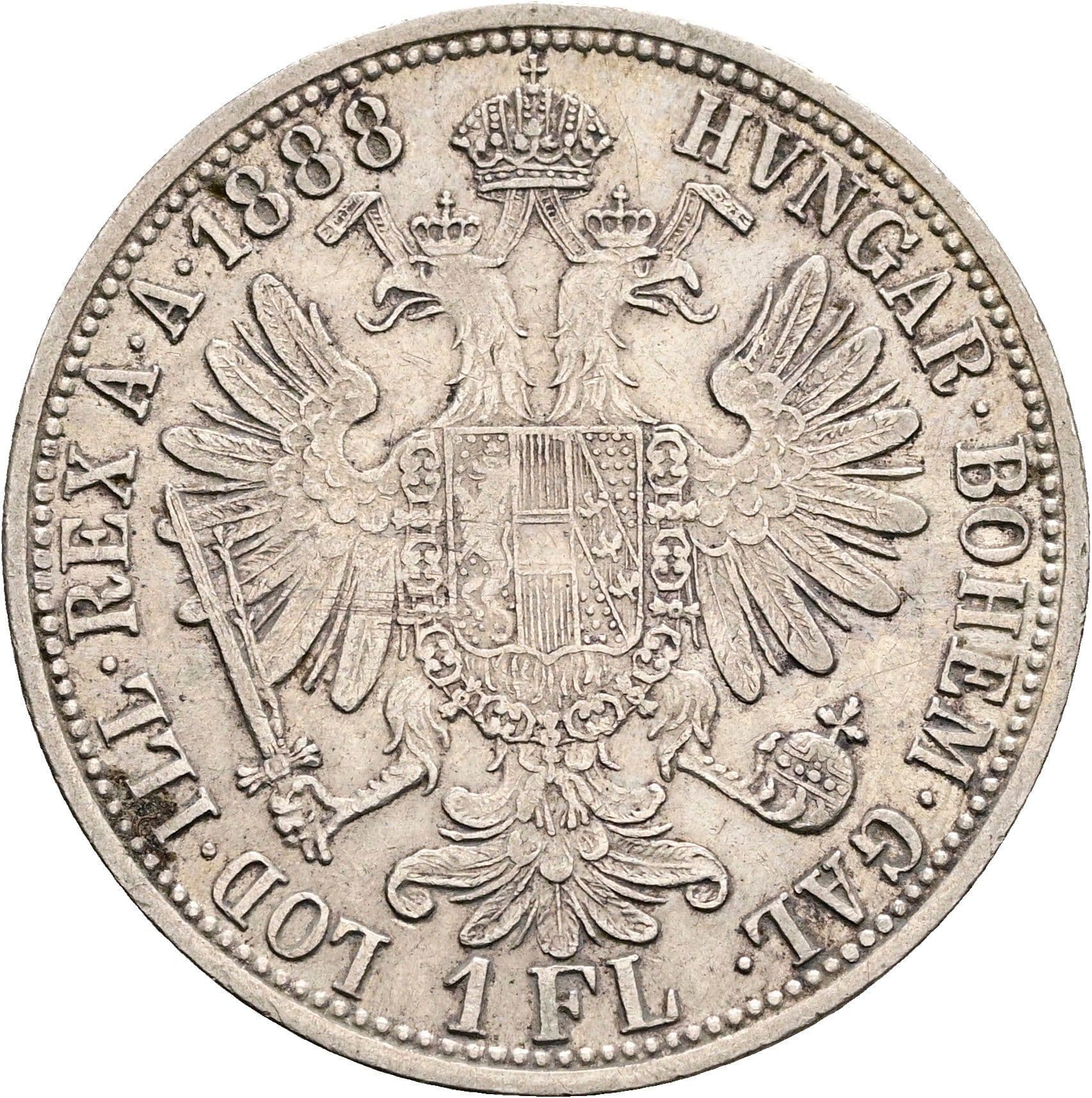 1 Gulden Franz Joseph I. 1848-1916 1888 – Rückseite