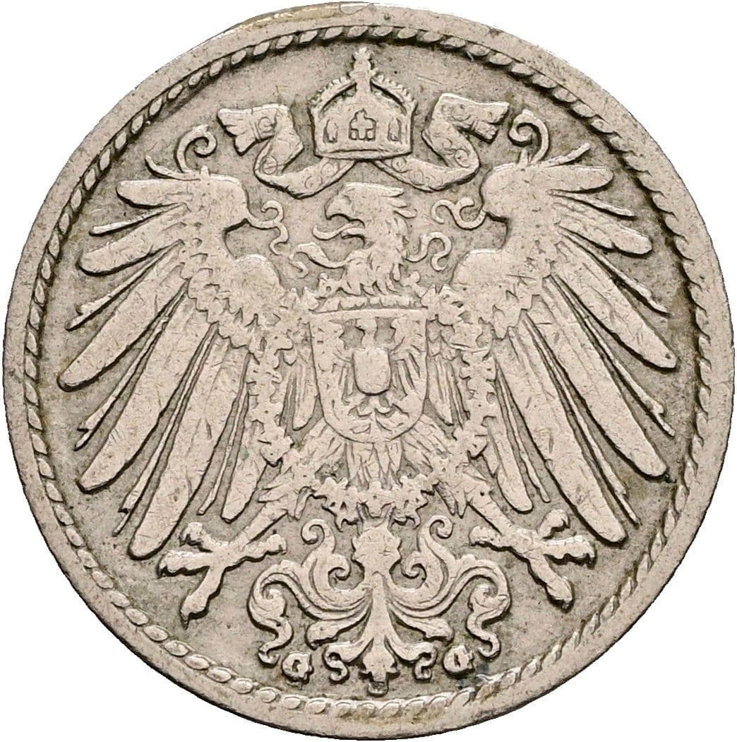 5 Pfennig 1902 G – Rückseite