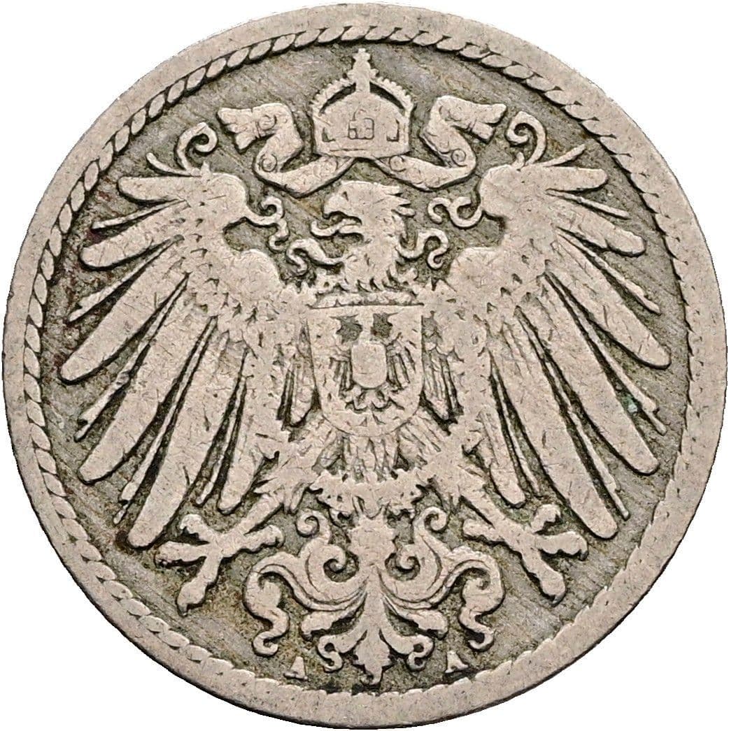 5 Pfennig 1890 A – Rückseite