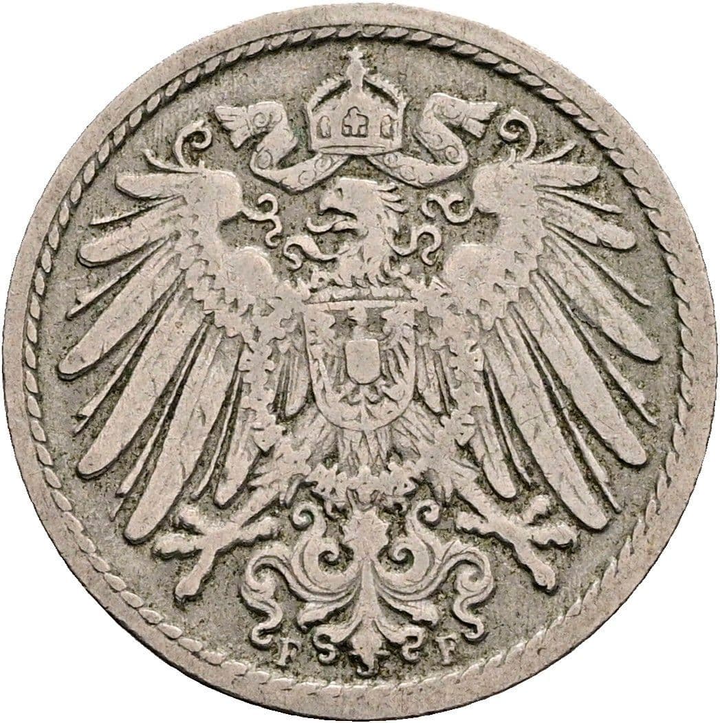 5 Pfennig 1900 F – Rückseite
