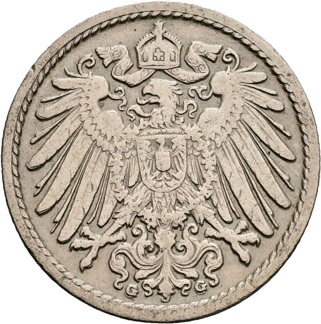 5 Pfennig 1901 G – Rückseite