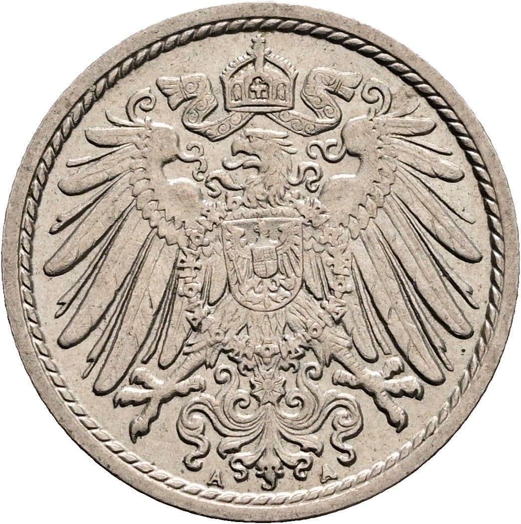 5 Pfennig 1910 A – Rückseite