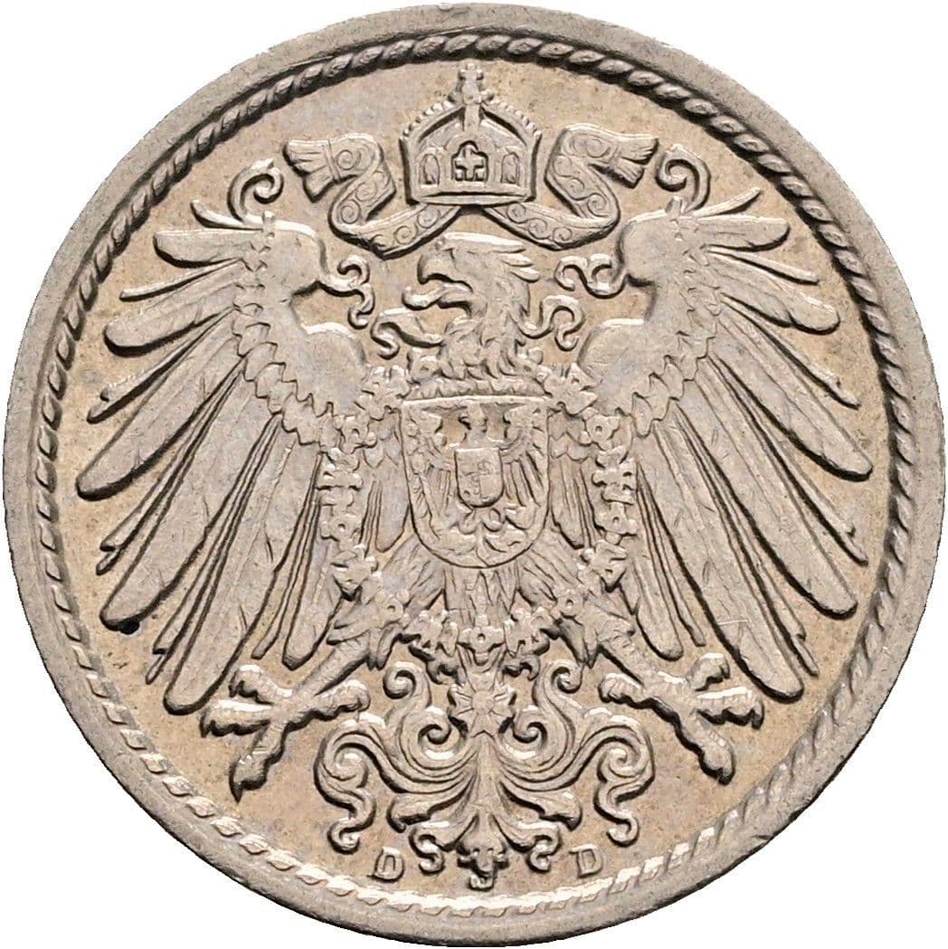 5 Pfennig 1913 D – Rückseite