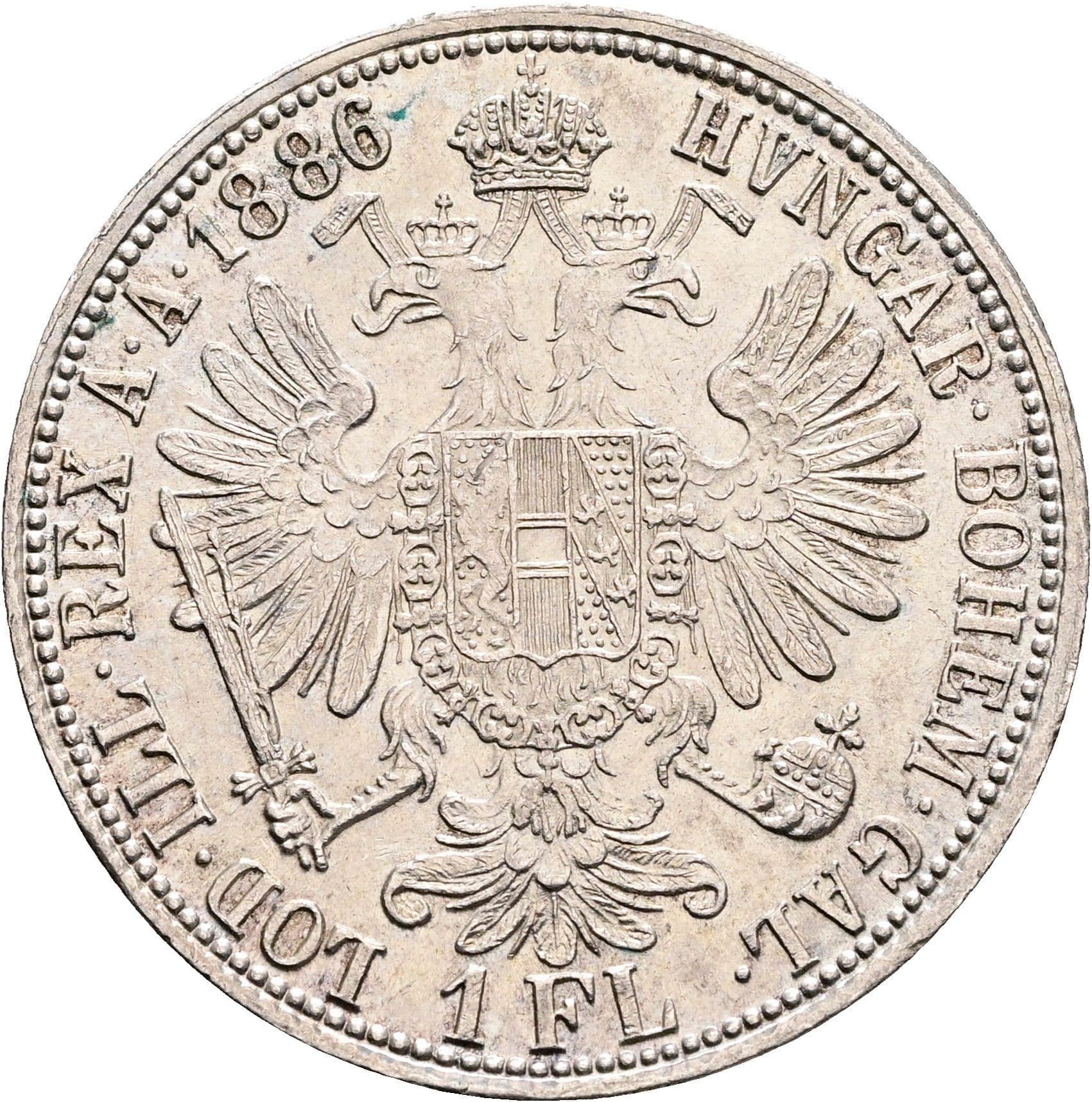 1 Gulden Franz Joseph I. 1848-1916 1886 – Rückseite