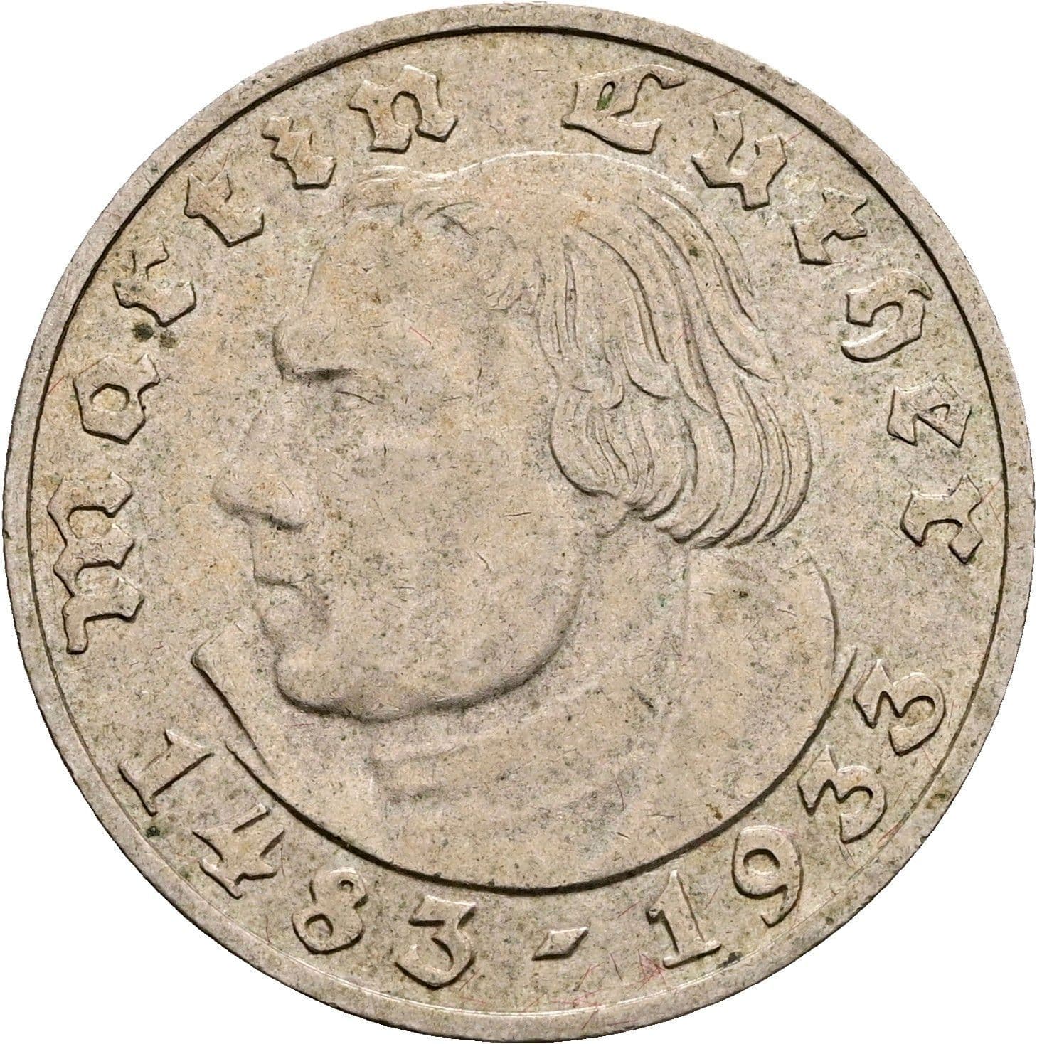 2 Reichsmark 1933 D – Vorderseite