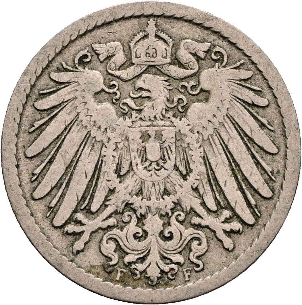 5 Pfennig 1898 F – Rückseite