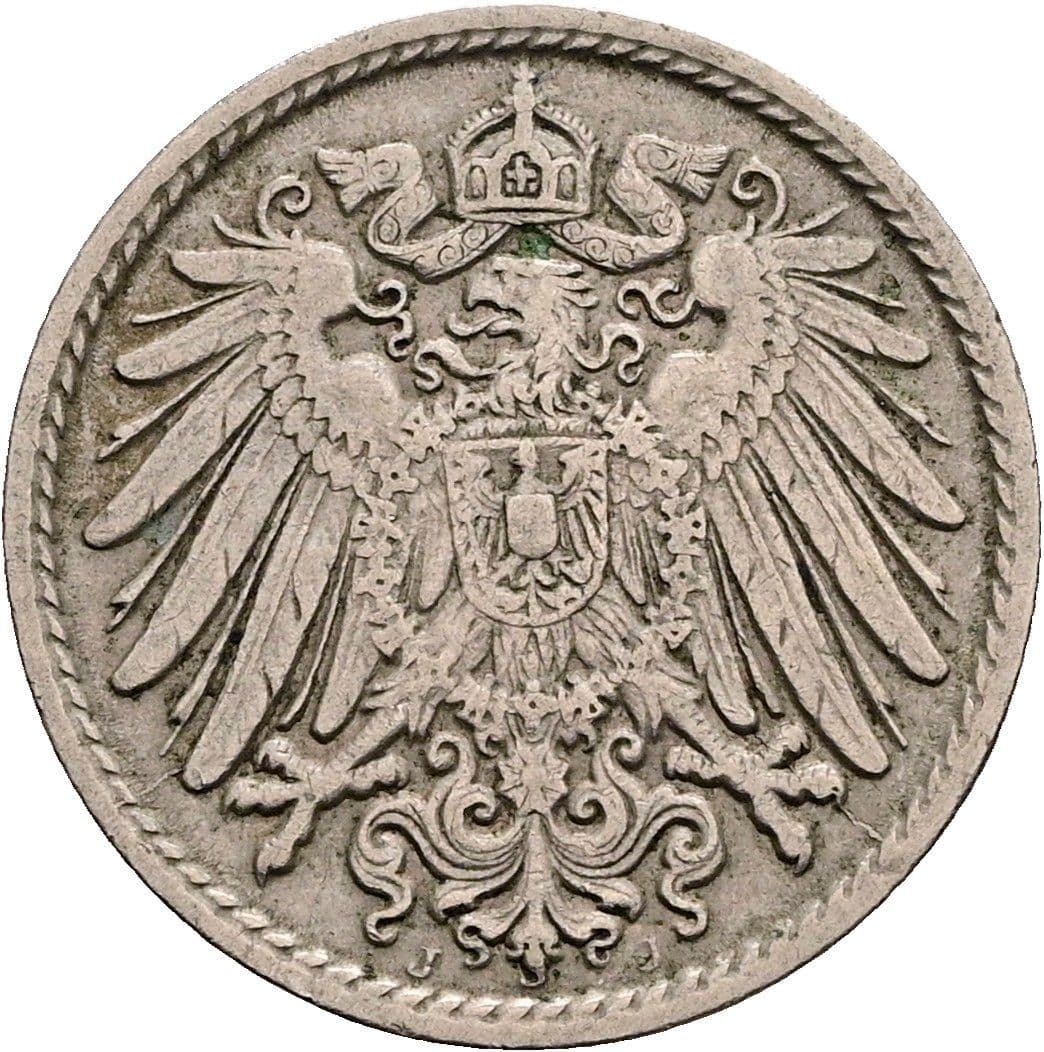 5 Pfennig 1912 J – Rückseite