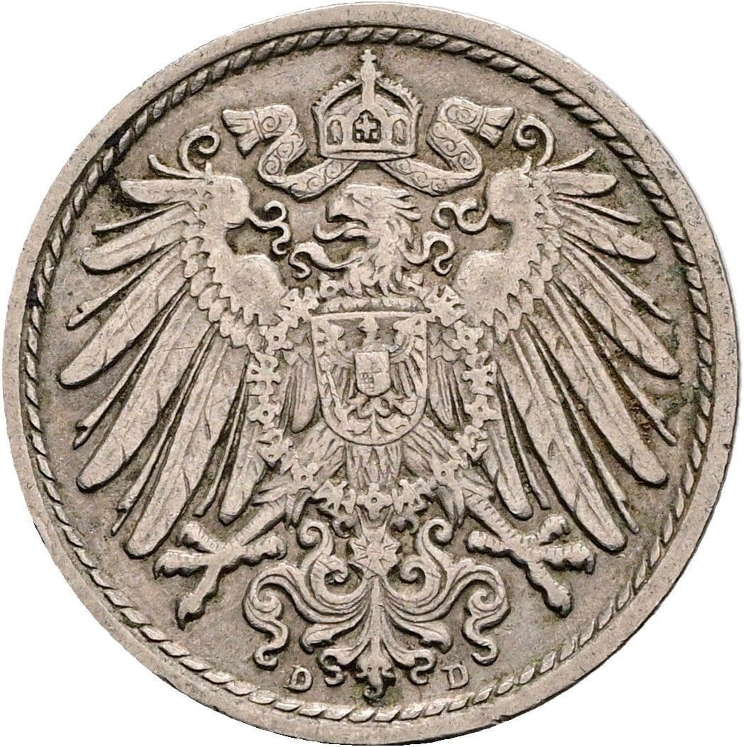 5 Pfennig 1913 D – Rückseite
