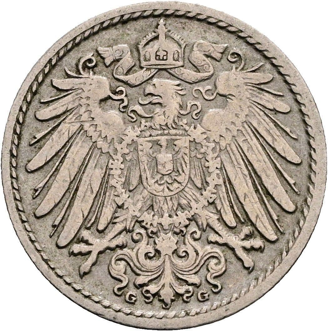 5 Pfennig 1908 G – Rückseite